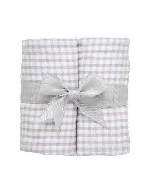 Big Check Set of Two Burp Cloths