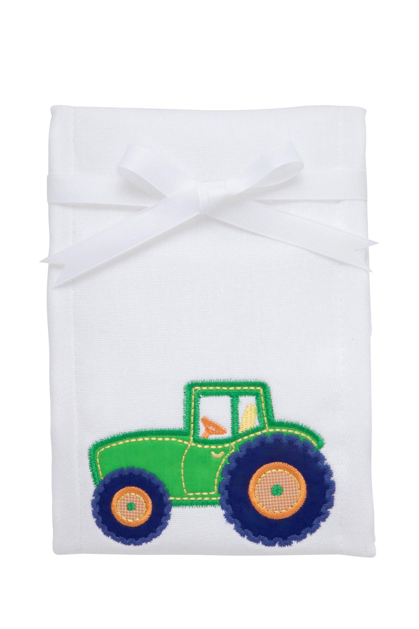 Tractor Applique Burp Cloth