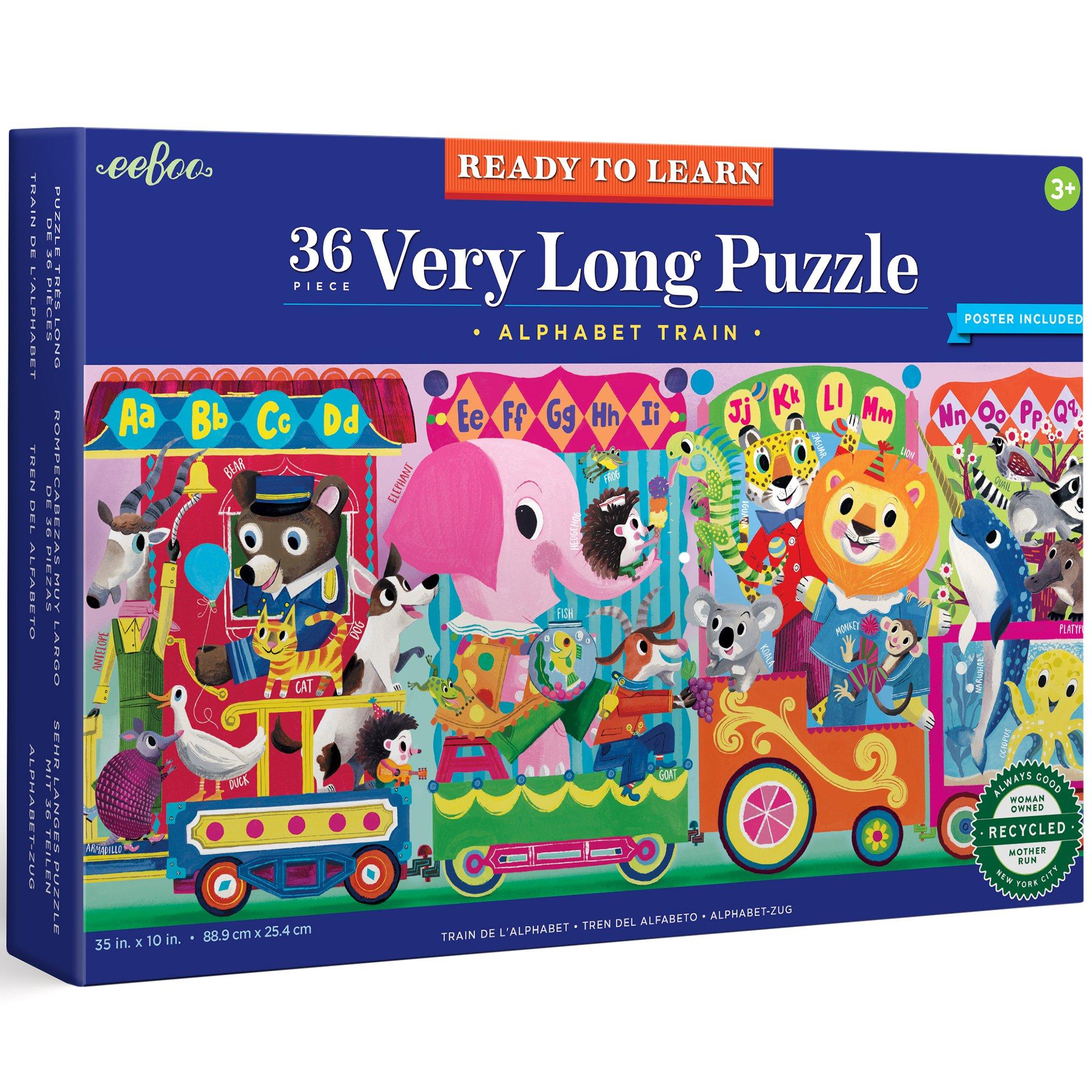 36 Piece Long Puzzle & Poster: Alphabet Train