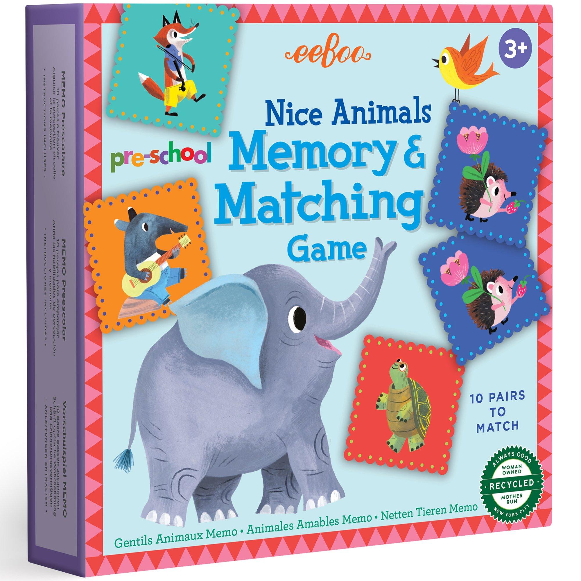 Memory & Matching Game - Nice Animals Preschool