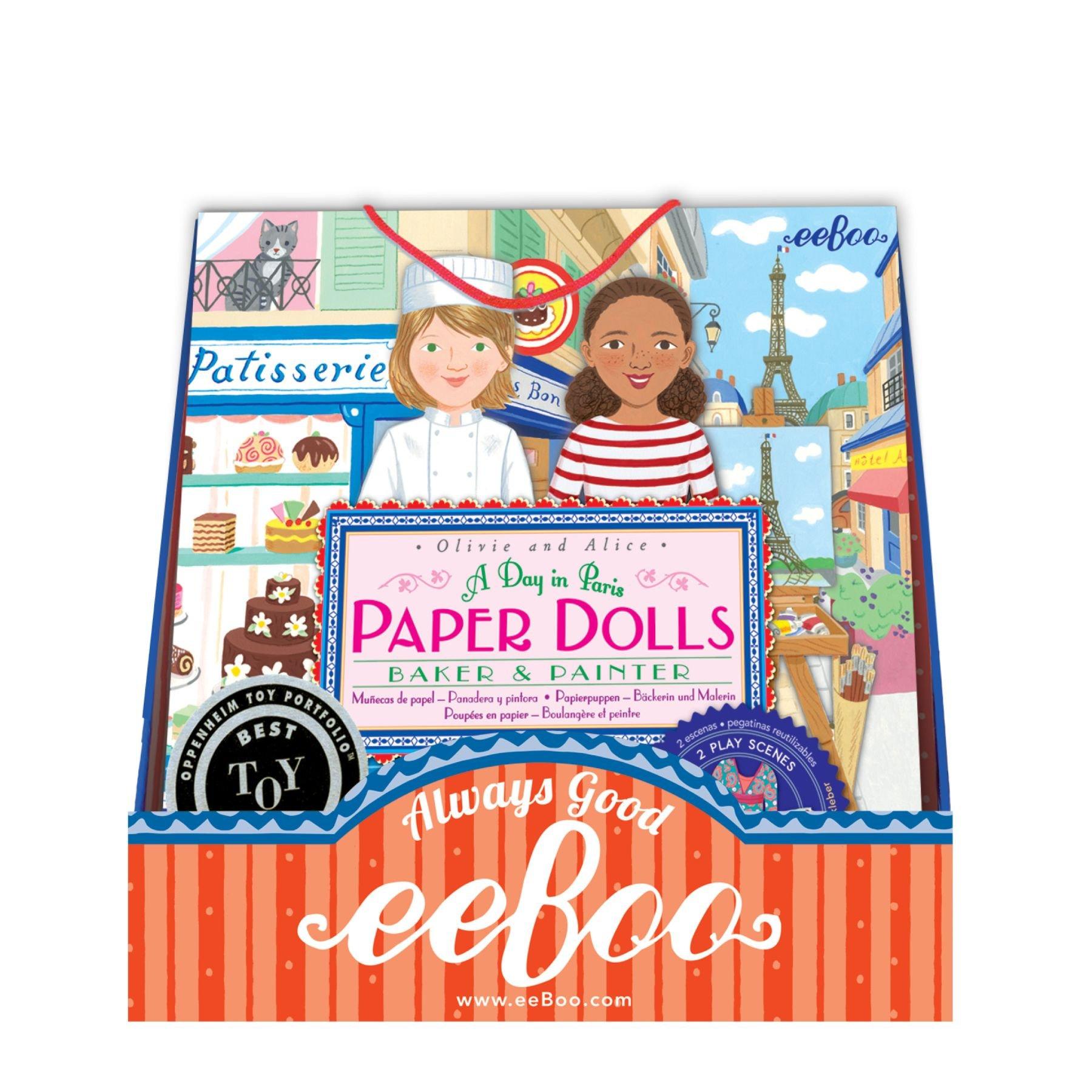 Baker and Painter Paper Dolls Reusable Set for Kids