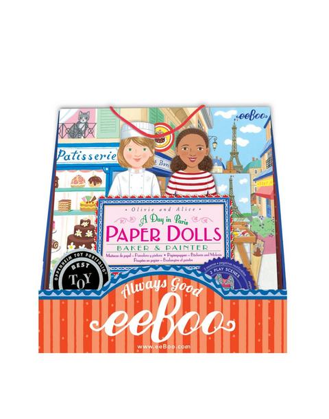 Baker and Painter Paper Dolls Reusable Set for Kids