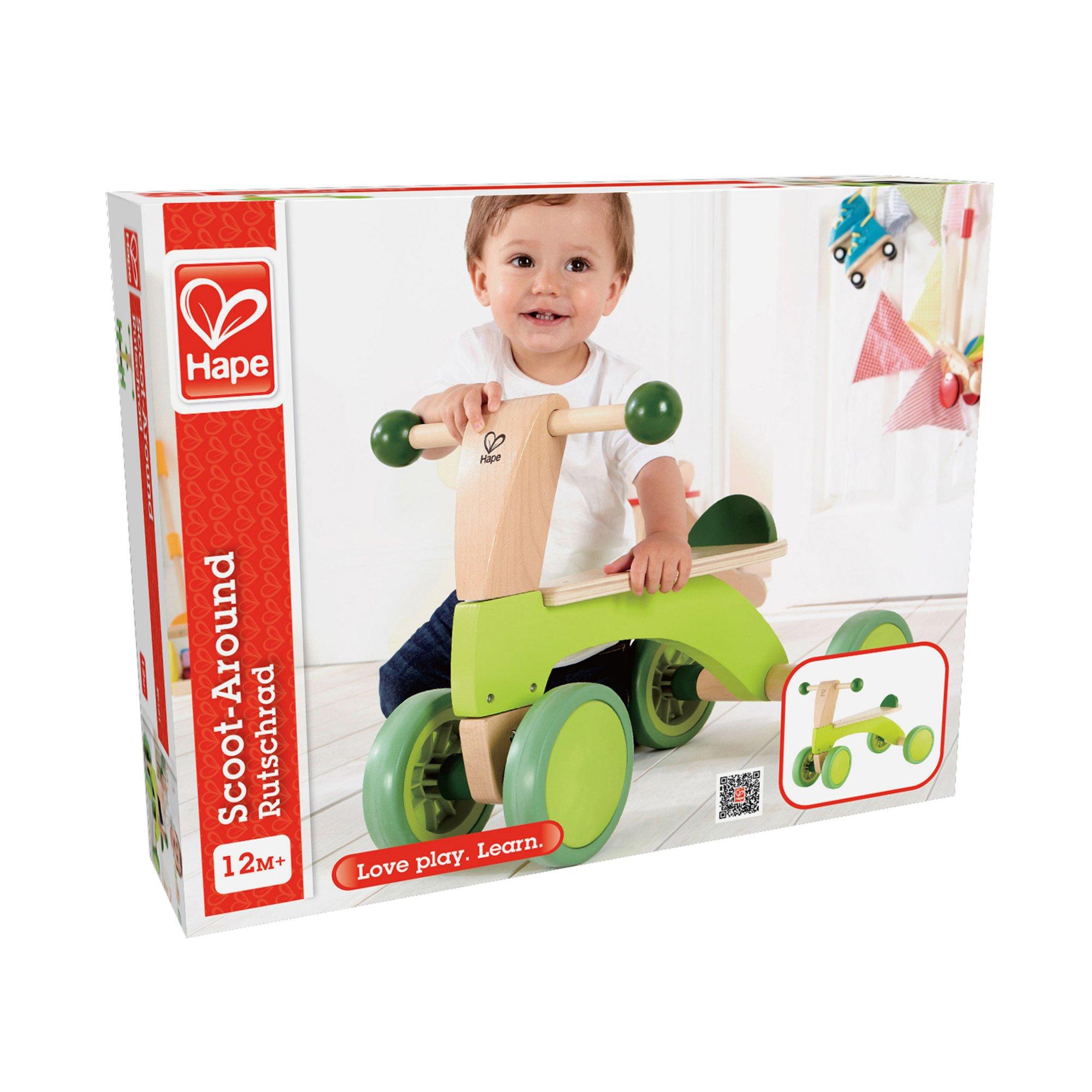 Scoot Around Ride On Wood Bike - Bright Green image number 3