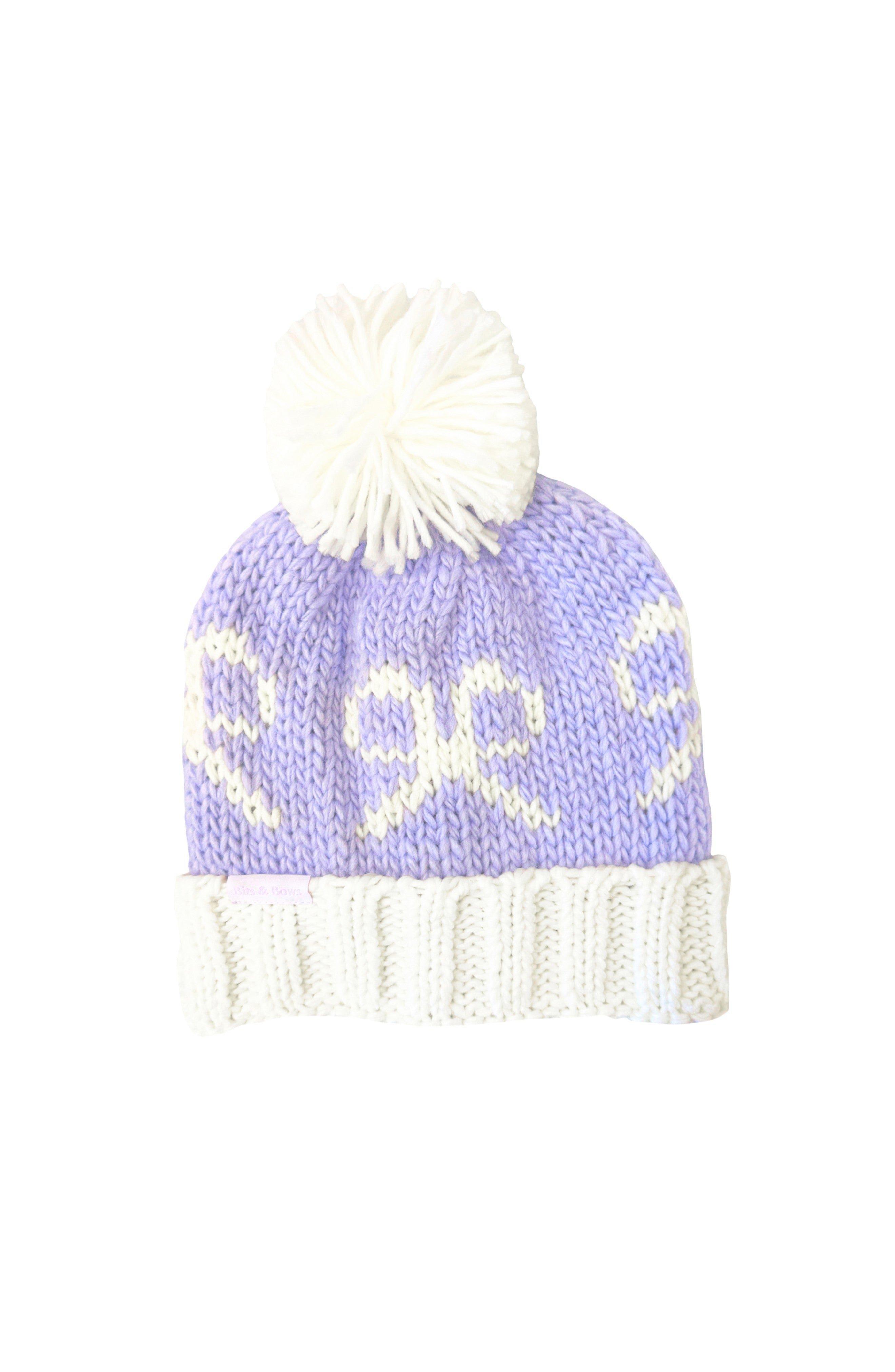Bows Bobble Hat, Lavender