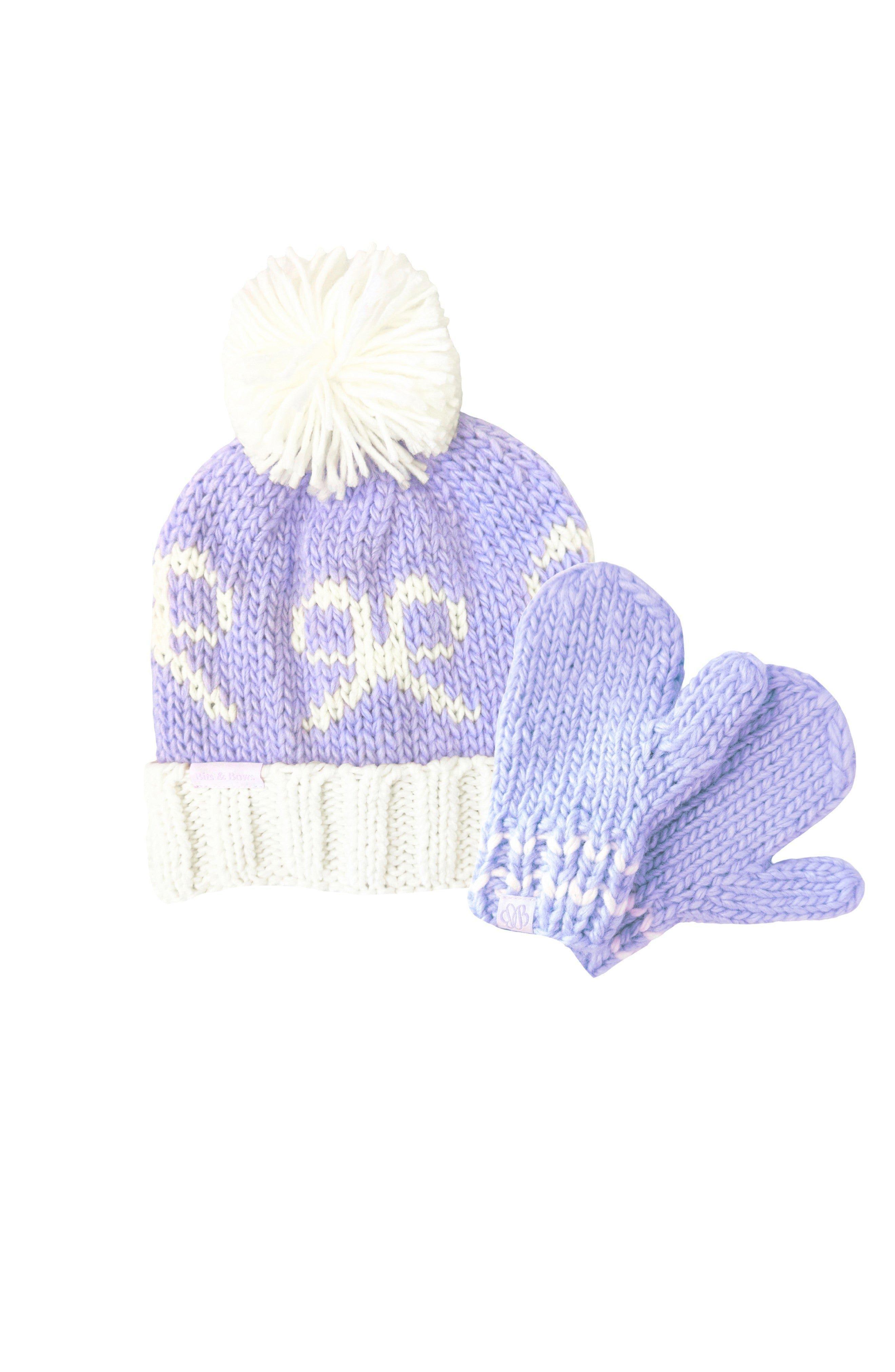 Bows Bobble Hat, Lavender image number 1