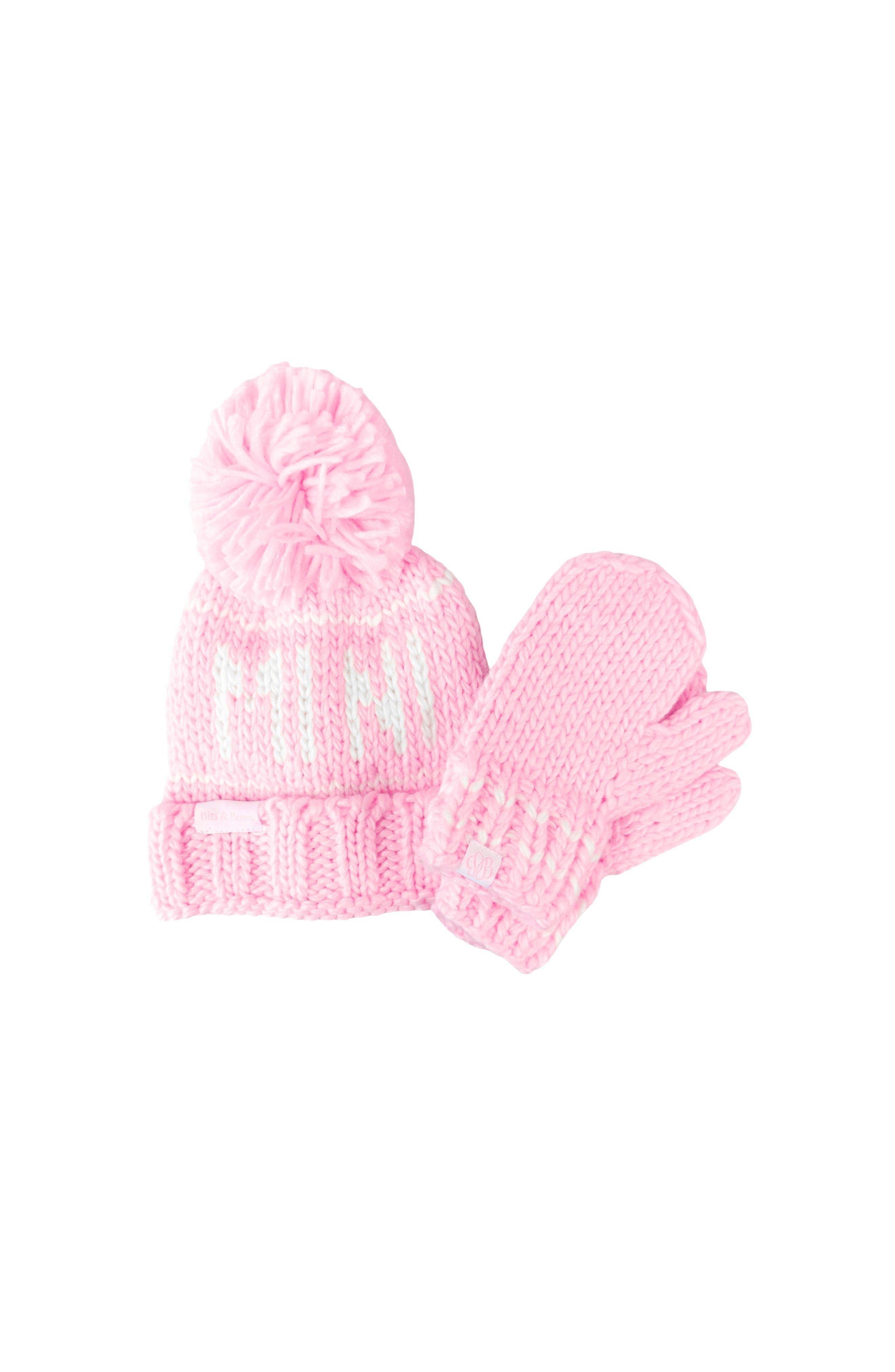 Pink Knit Mittens image number 3
