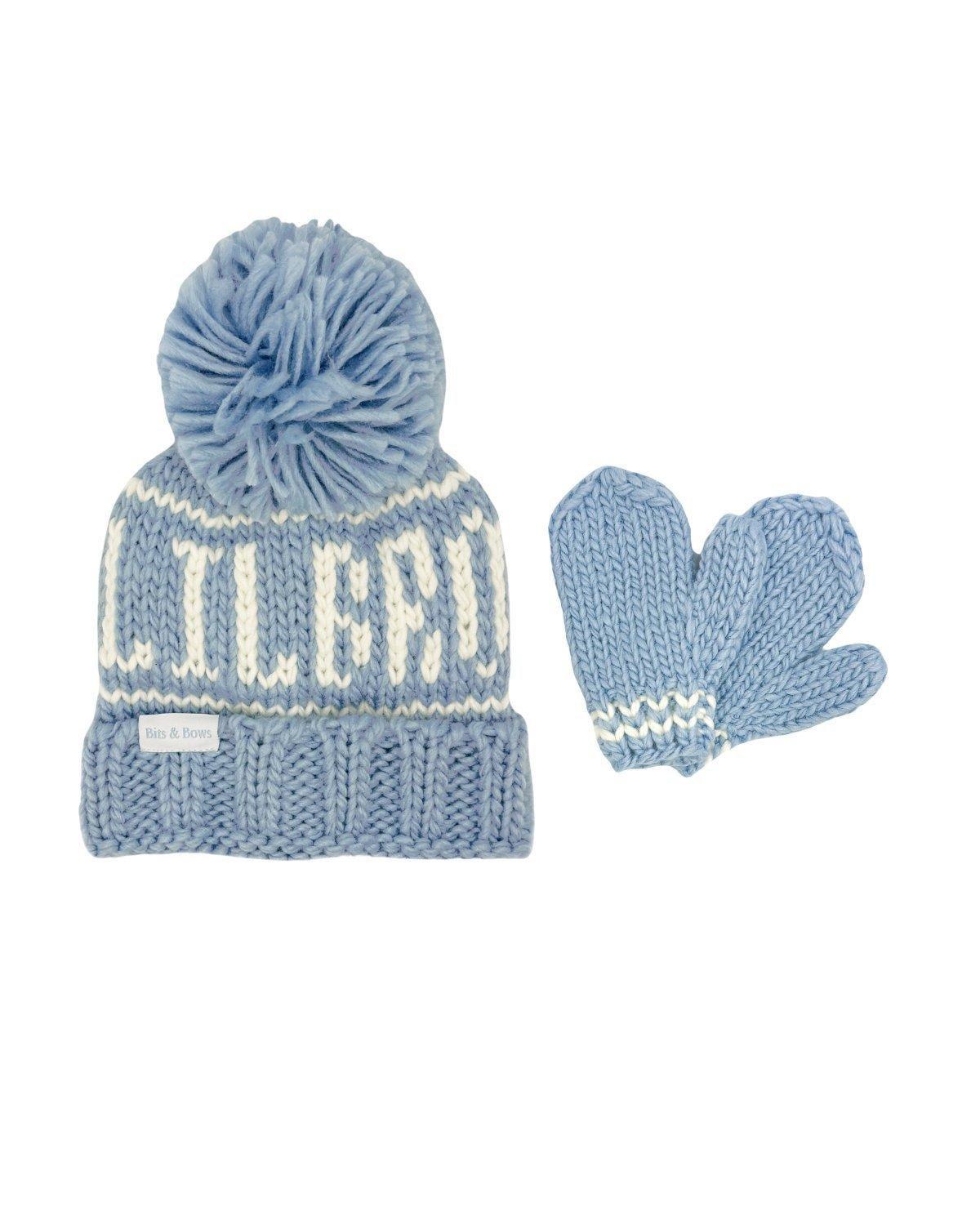 Blue Knit Mittens image number 1