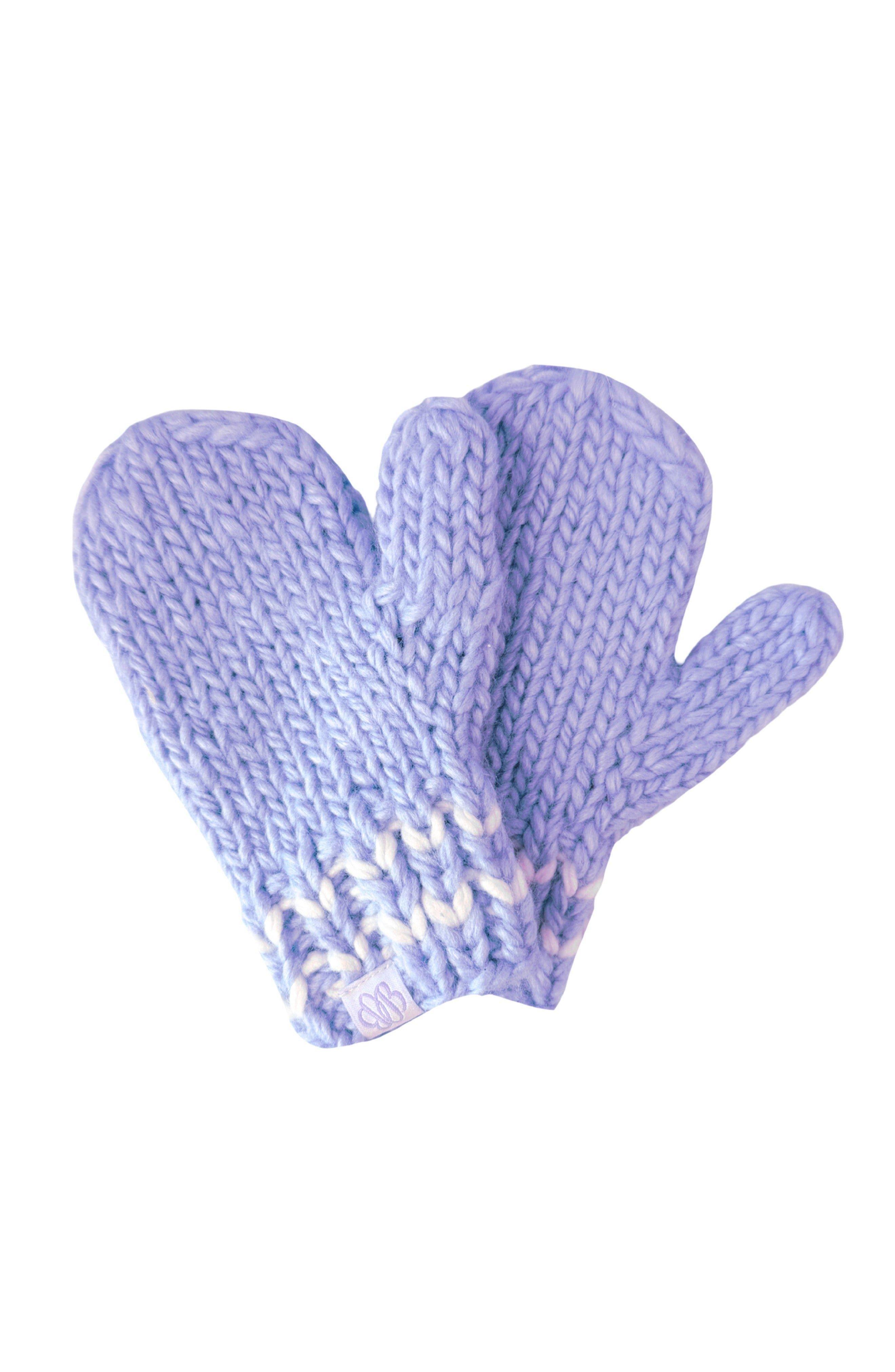 Lavender Knit Mittens