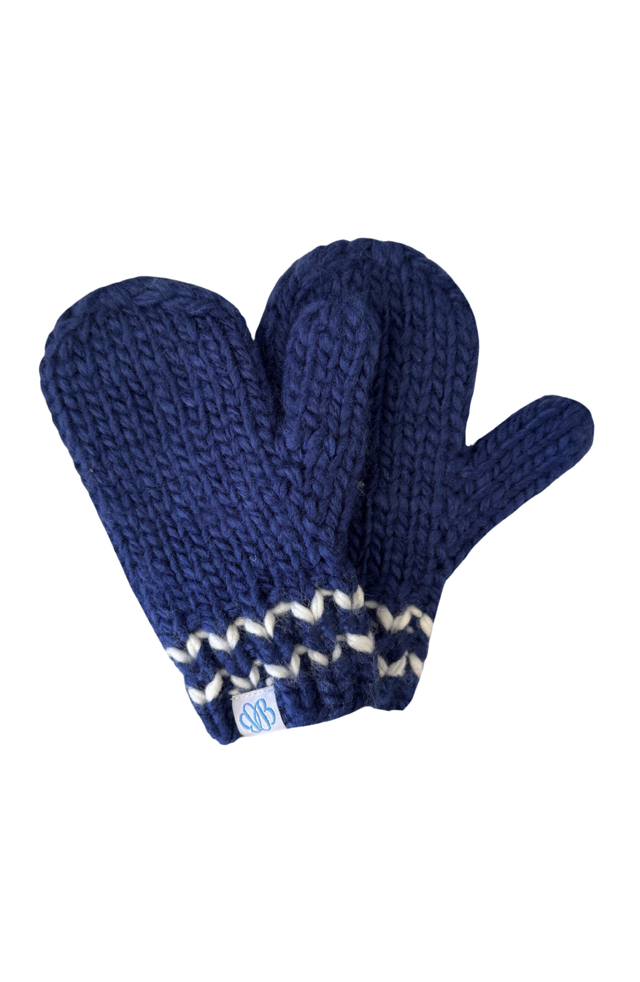 Navy Knit Mittens