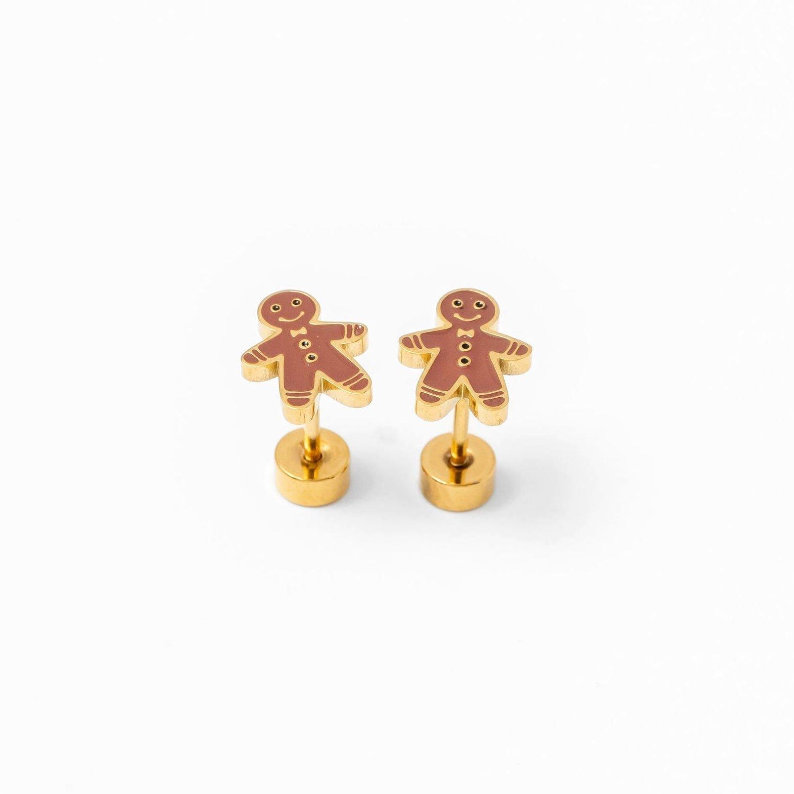 Gingerbread Man Stud Earrings image number 2