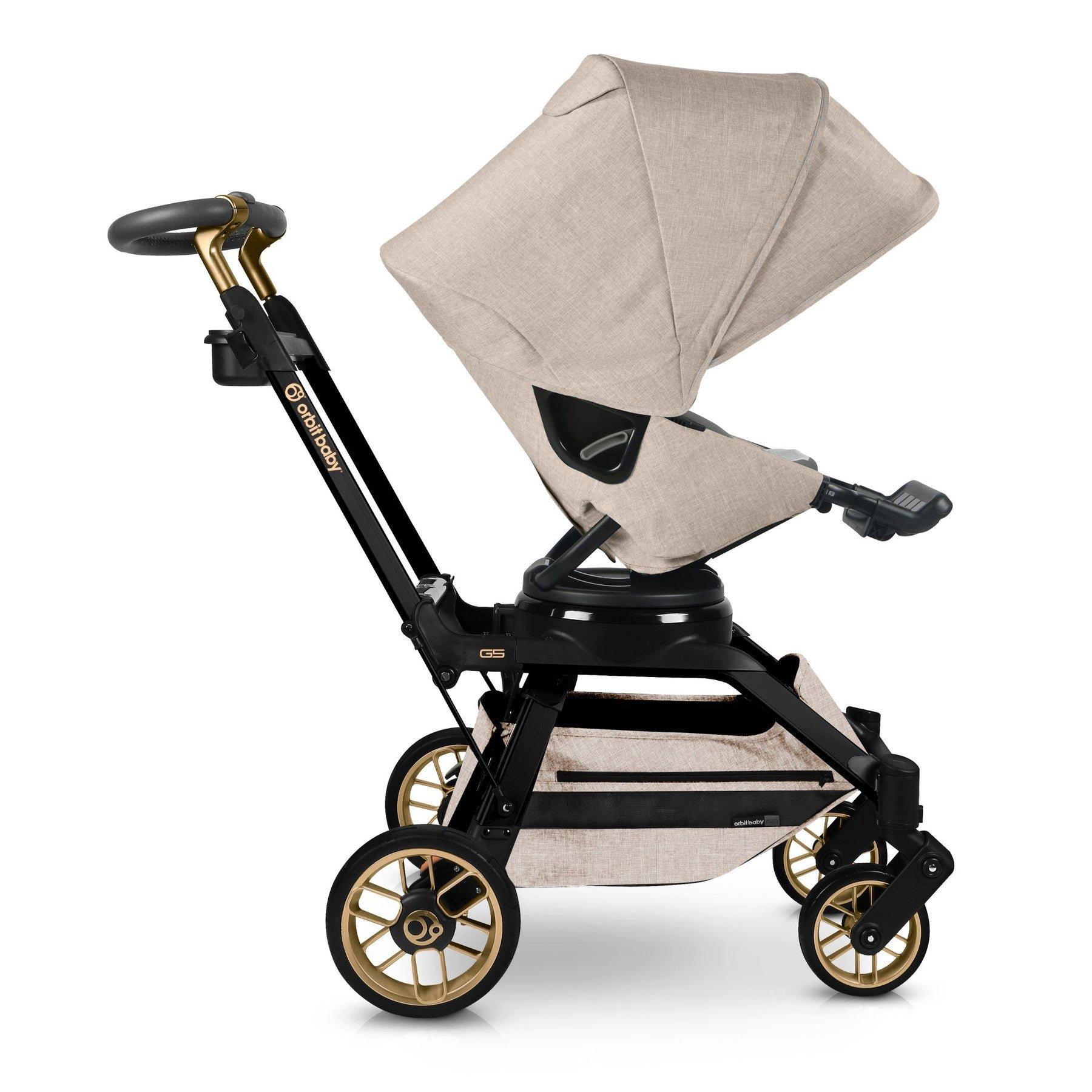 Stroll & Lounge Travel System: Black Luxe | Mélange Flax image number 1