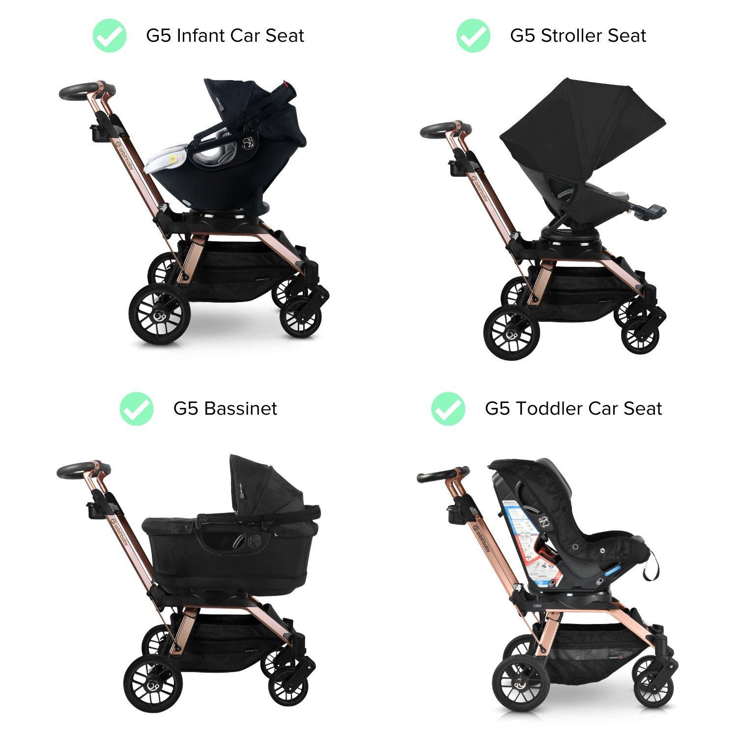 G5 Stroller: Titanium | Mélange Flax image number 4