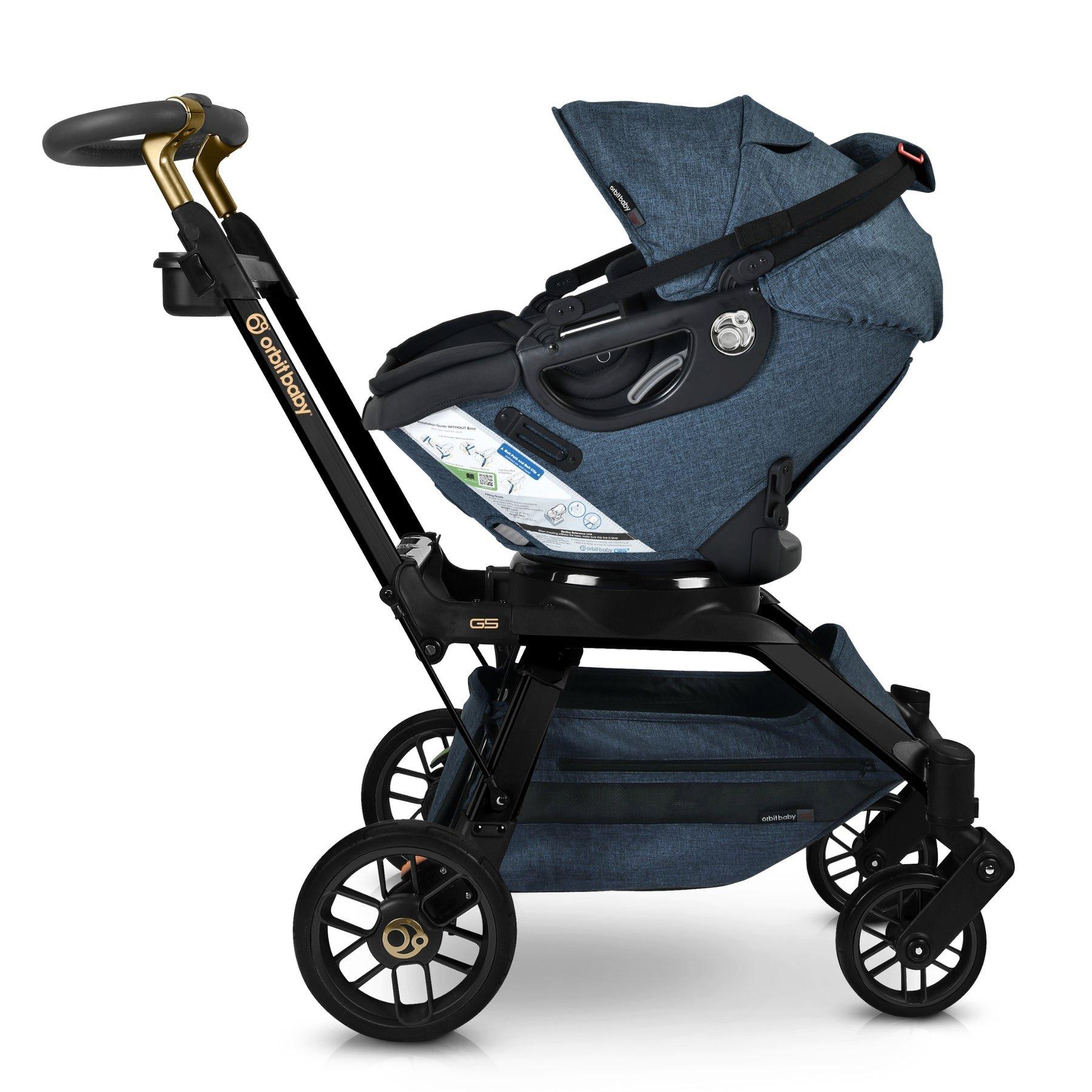 Stroll & Ride Travel System: Black Luxe | Mélange Navy image number 2