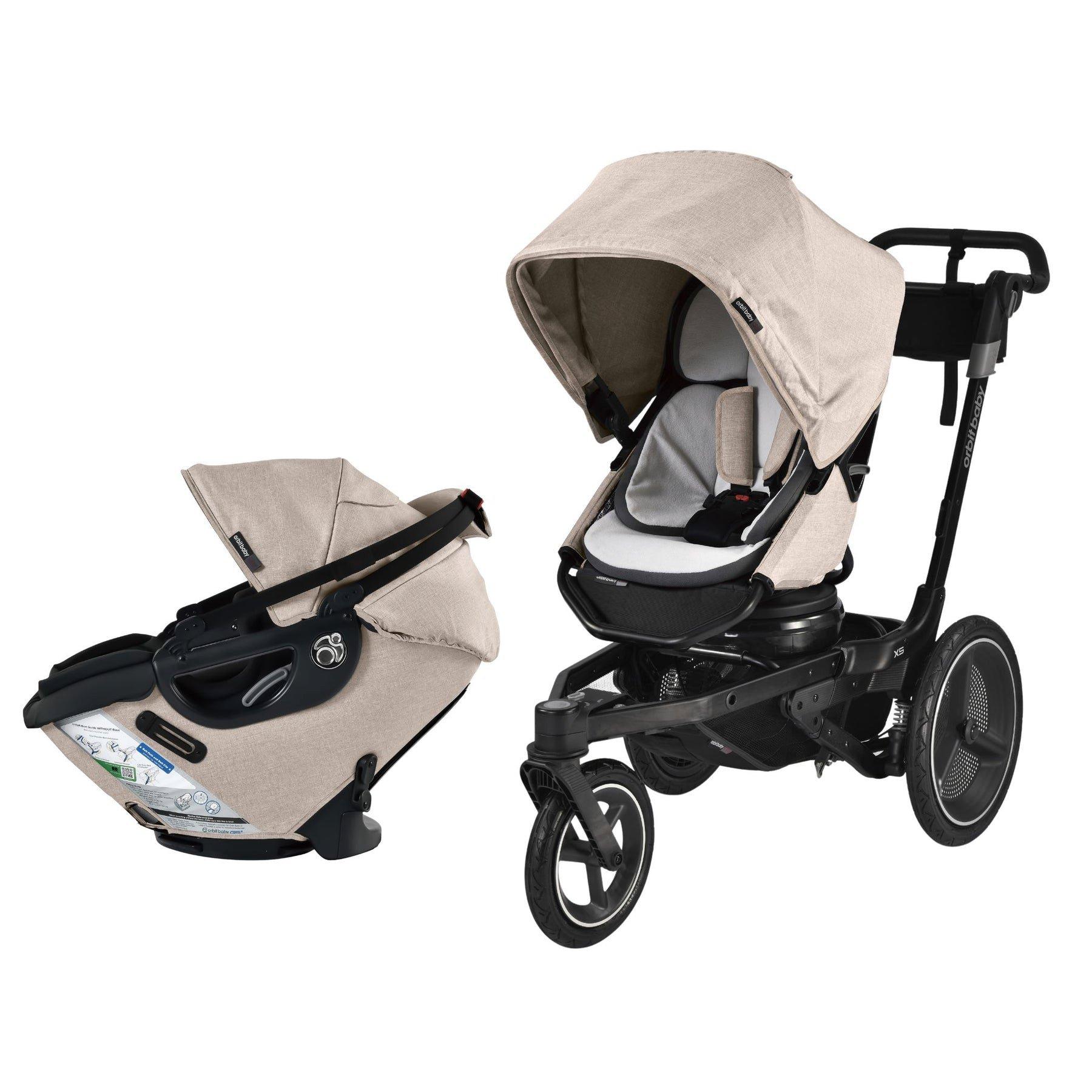 Jog & Ride Travel System: Black | Mélange Flax