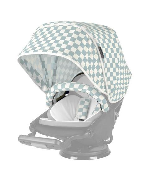 Stroller Canopy in Checkered Surf Spray