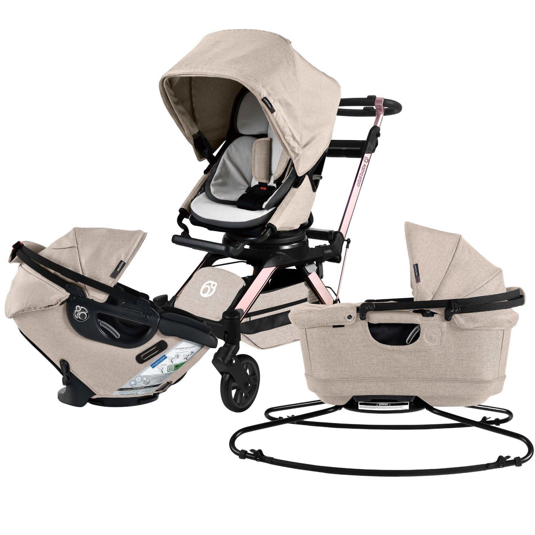 Stroll, Lounge & Ride Travel System: Rose Gold | M&eacute;lange Flax image number 0