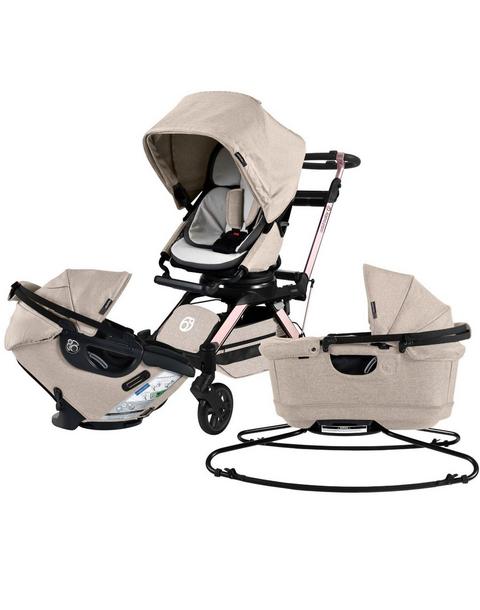 Stroll, Lounge & Ride Travel System: Rose Gold | Mélange Flax
