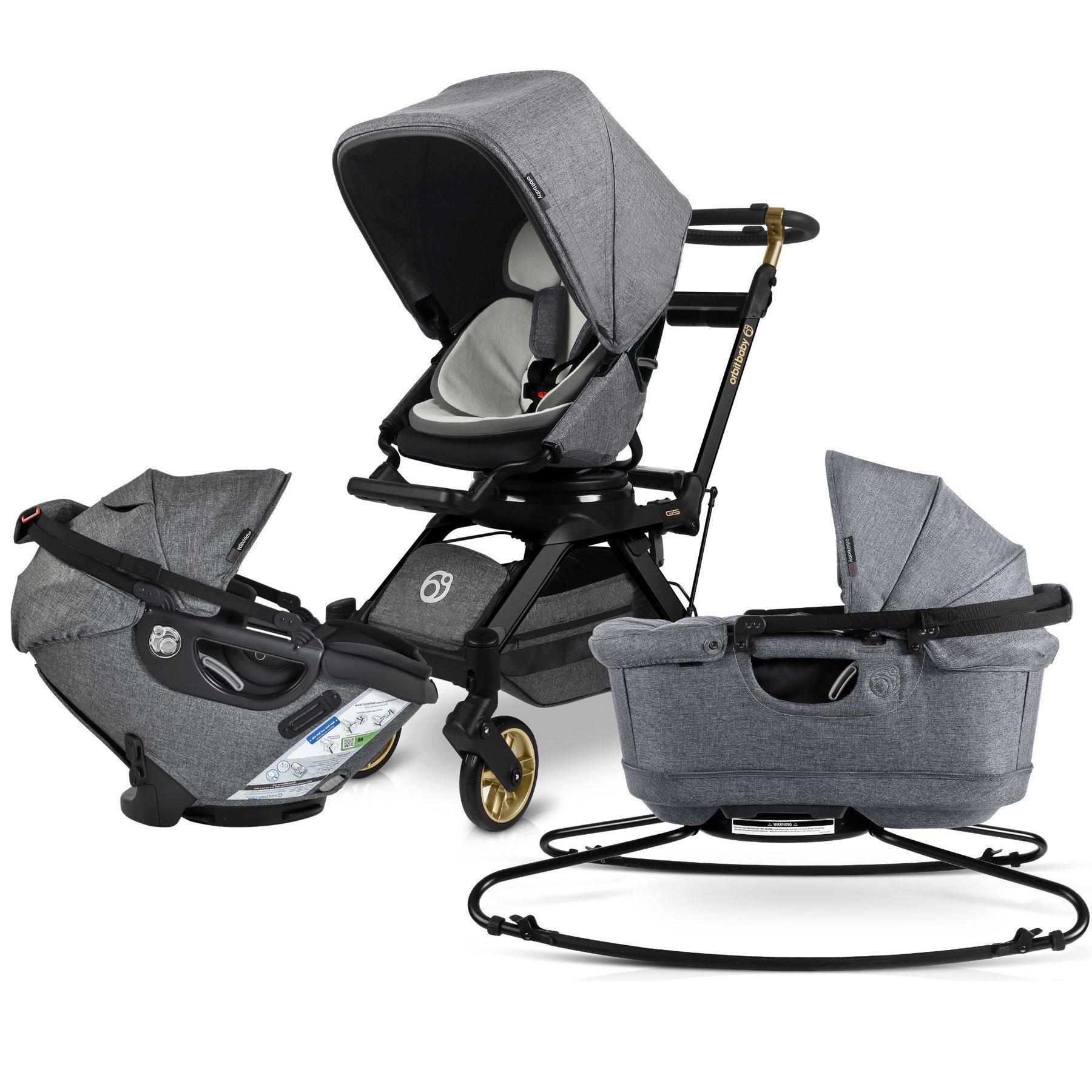 Stroll, Lounge & Ride Travel System: Black Luxe | Mélange Grey