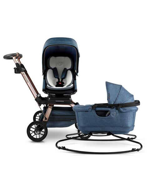 Stroll & Lounge Travel System: Rose Gold | Mélange Navy