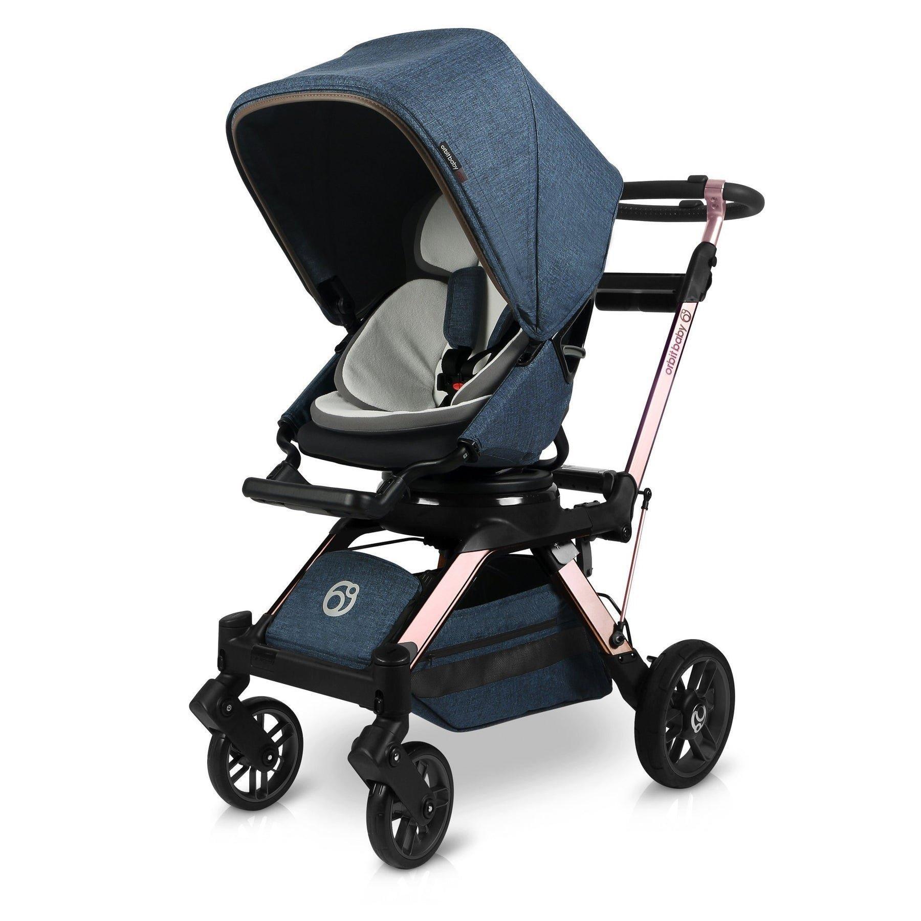 Stroll & Lounge Travel System: Rose Gold | Mélange Navy image number 1