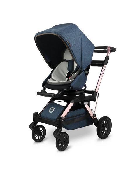 Stroll & Lounge Travel System: Rose Gold | Mélange Navy