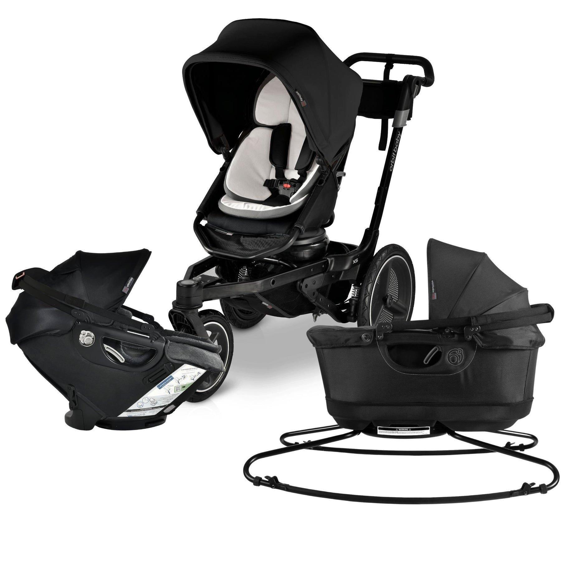 Jog, Lounge & Ride Travel System: Black | Black Merino