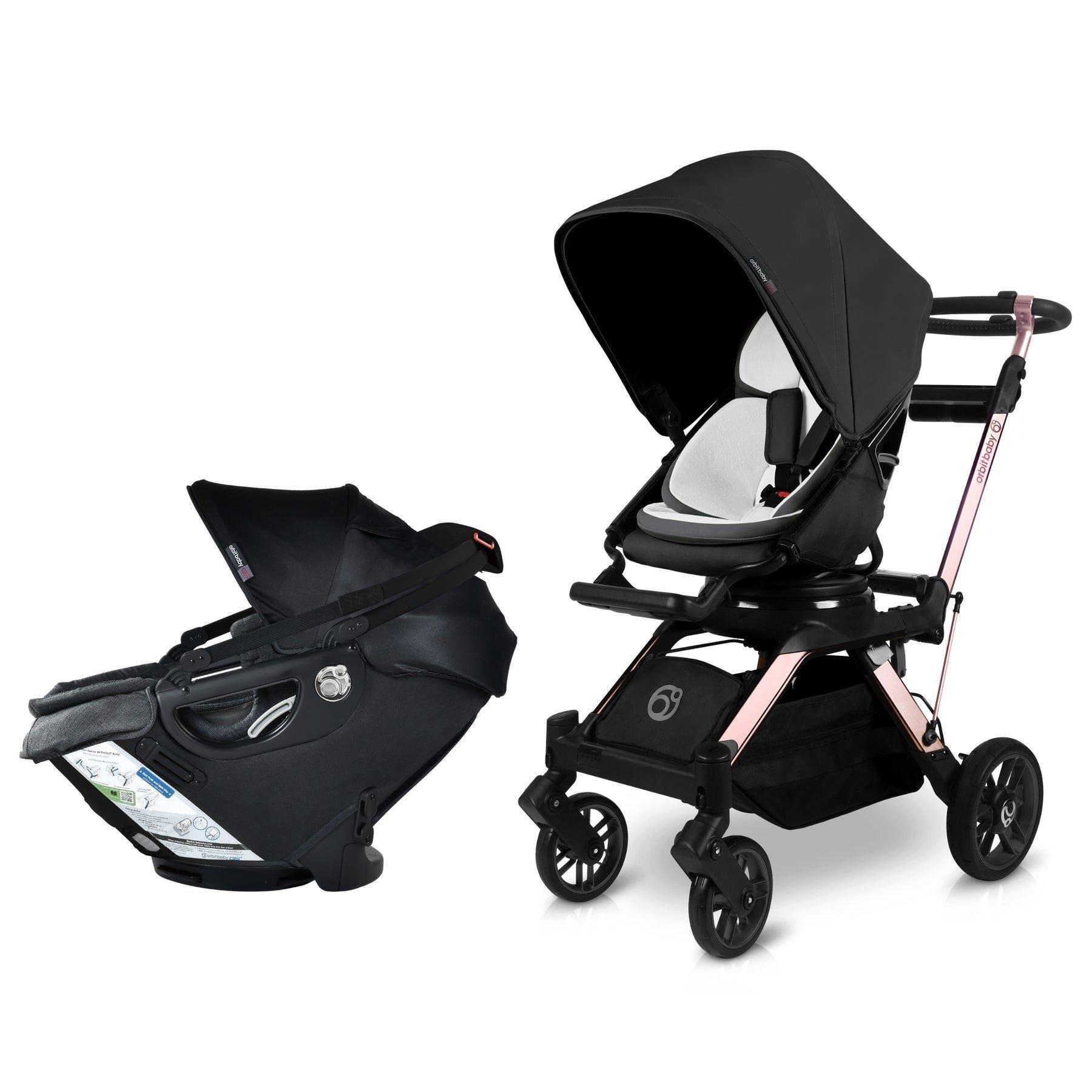 Stroll & Ride Travel System:  Rose Gold | Black Merino