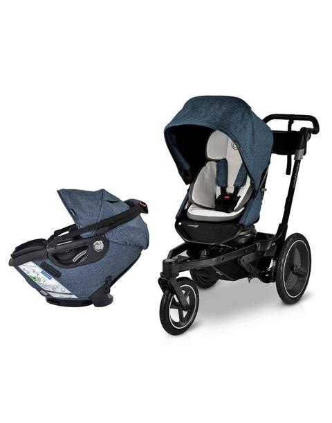 Jog & Ride Travel System: Black | Mélange Navy