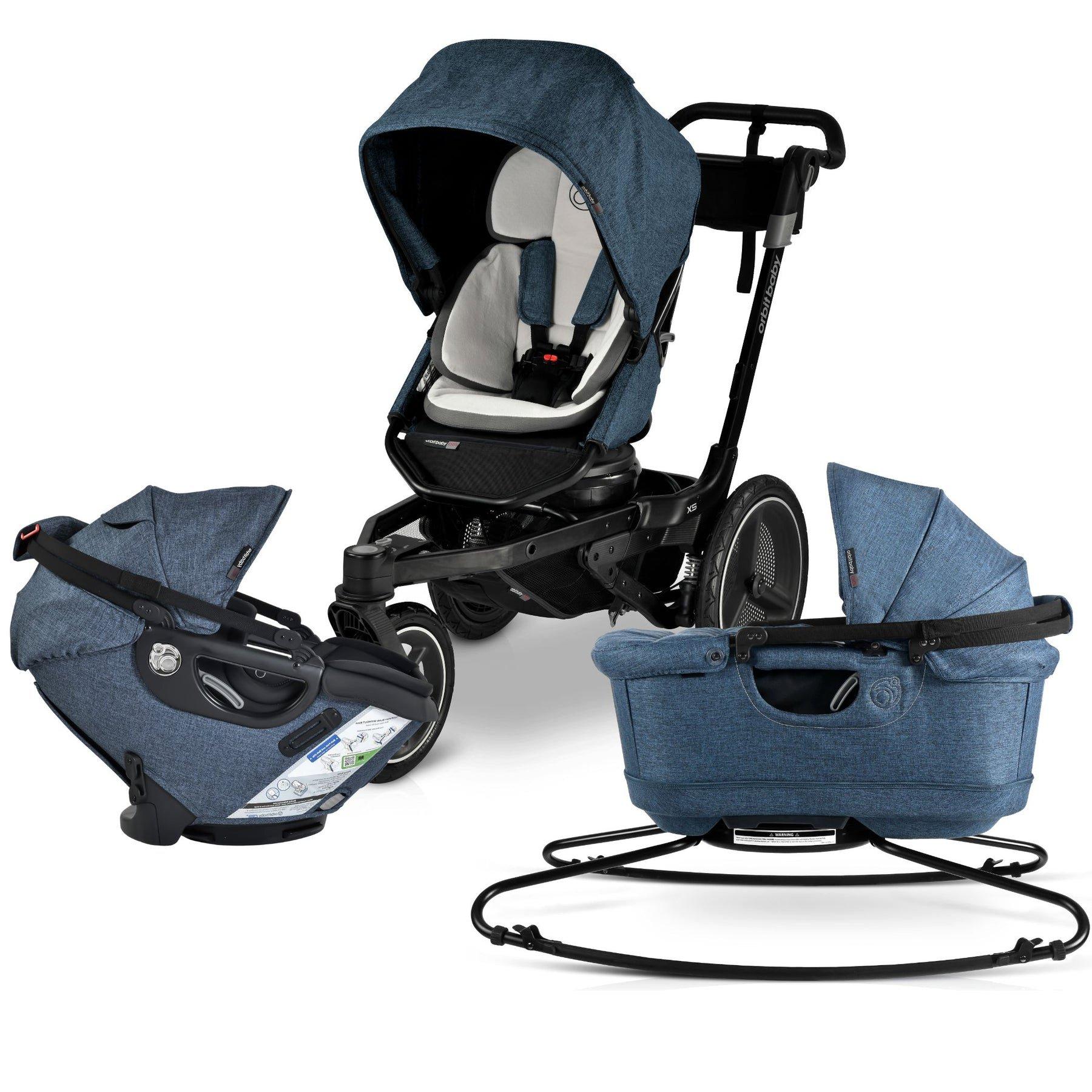 Jog, Lounge & Ride Travel System: Black | Mélange Navy