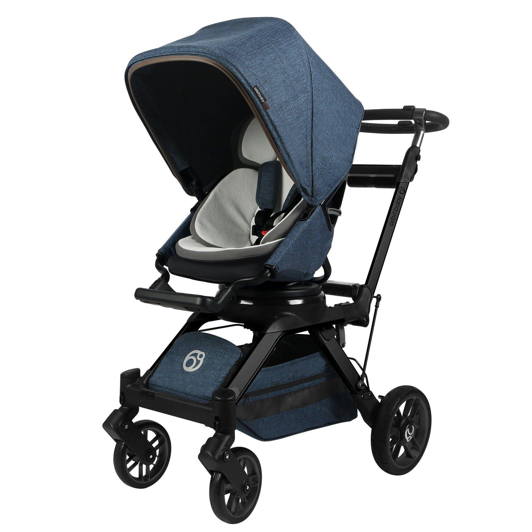 Stroll & Lounge Travel System: Black | Mélange Navy image number 1