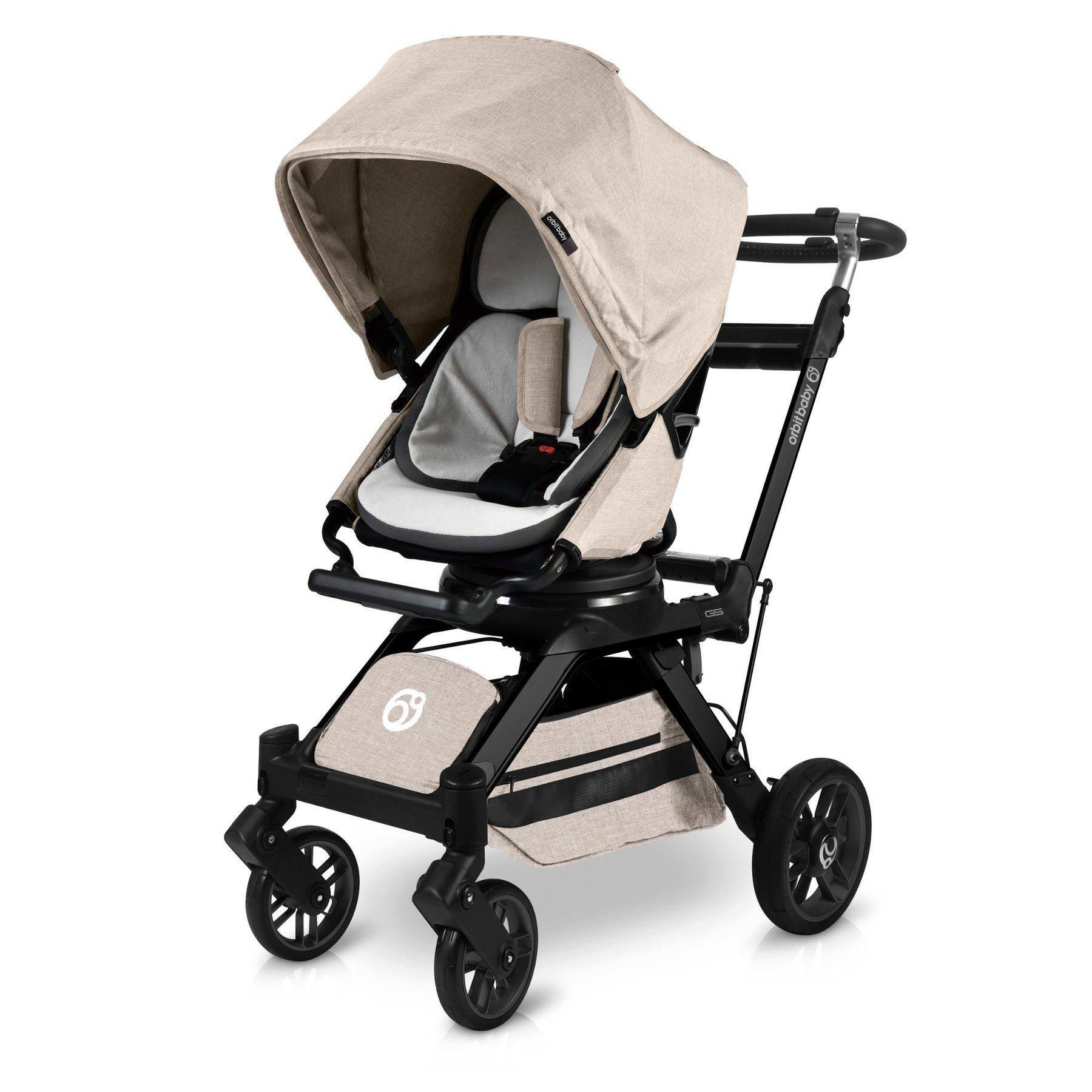 G5 Stroller: Black | Mélange Flax
