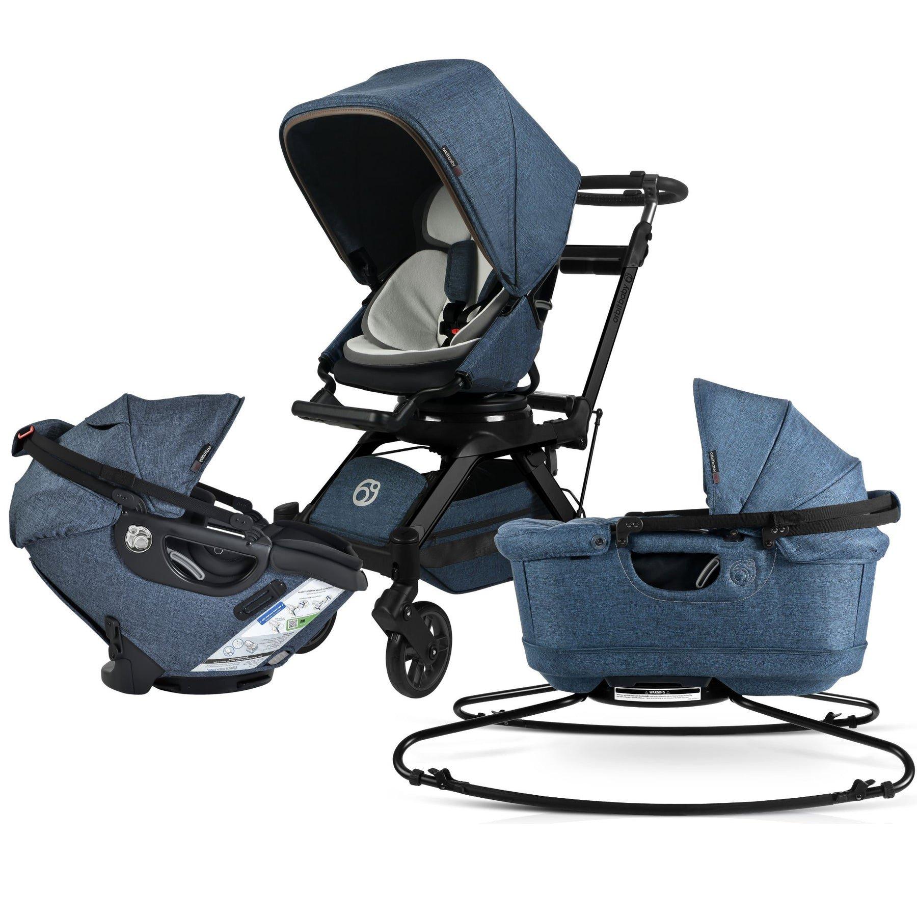 Stroll, Lounge & Ride Travel System: Black | Mélange Navy