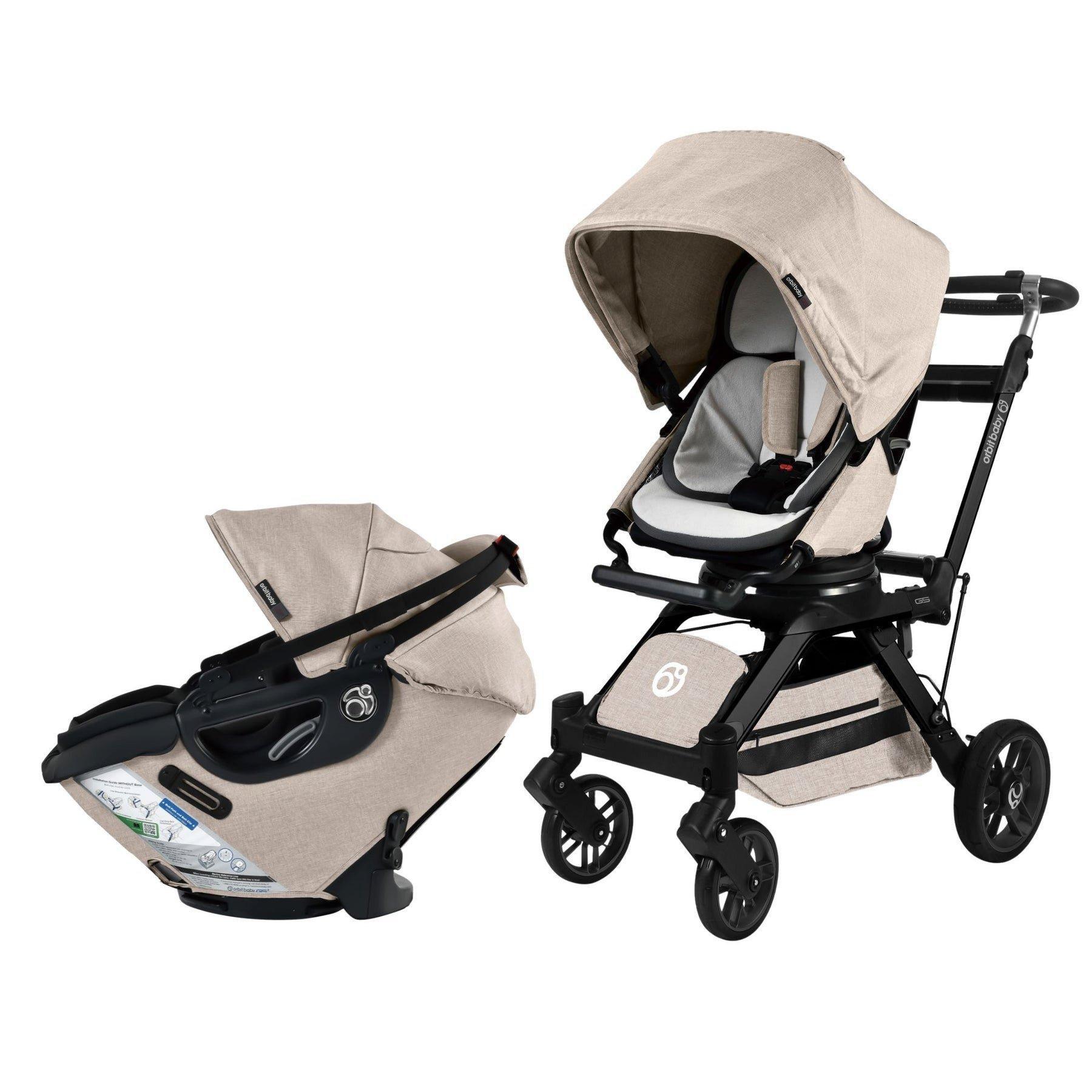 Stroll & Ride Travel System: Black | Mélange Flax
