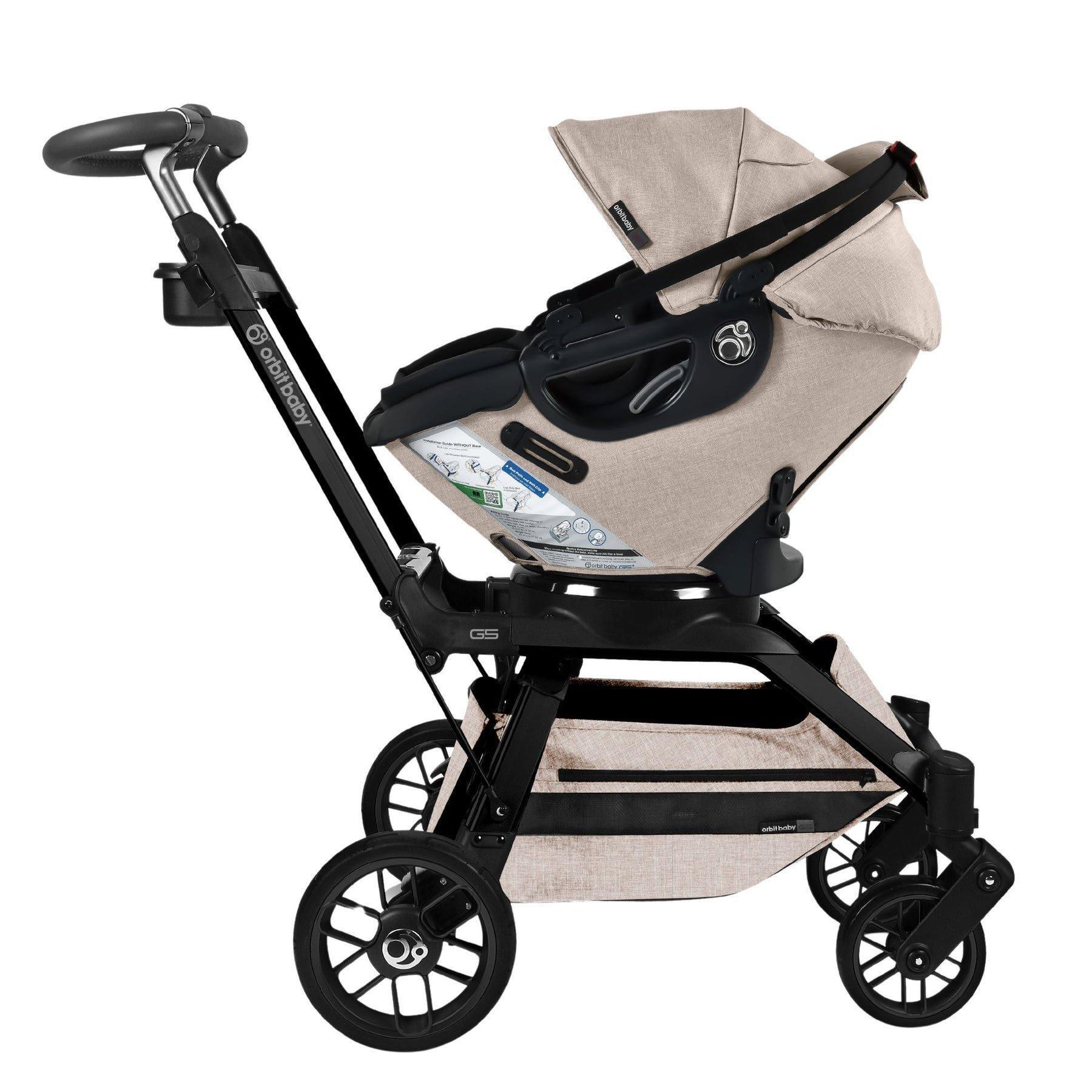 Stroll & Ride Travel System: Black | Mélange Flax image number 2