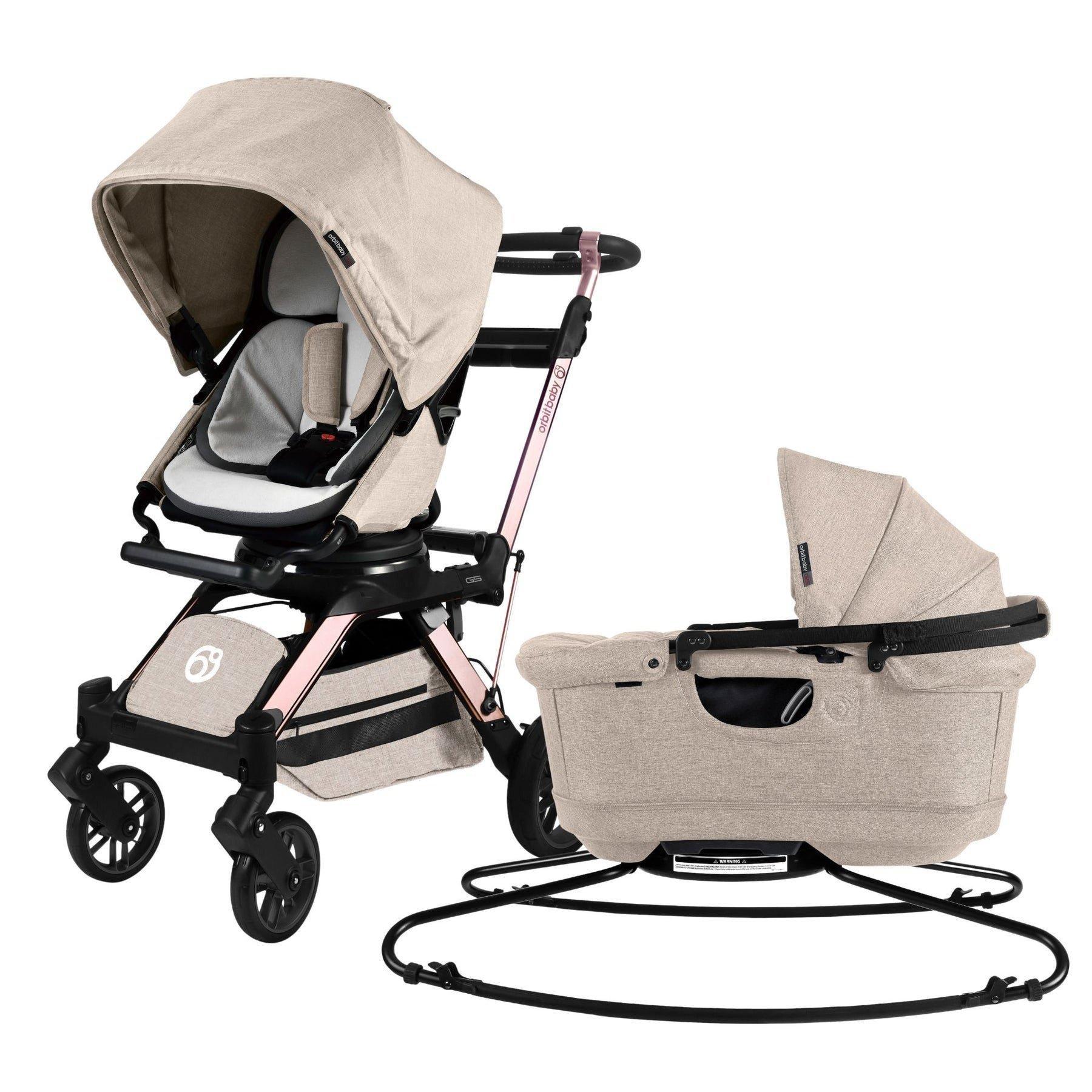 Stroll & Lounge Travel System: Rose Gold | Mélange Flax