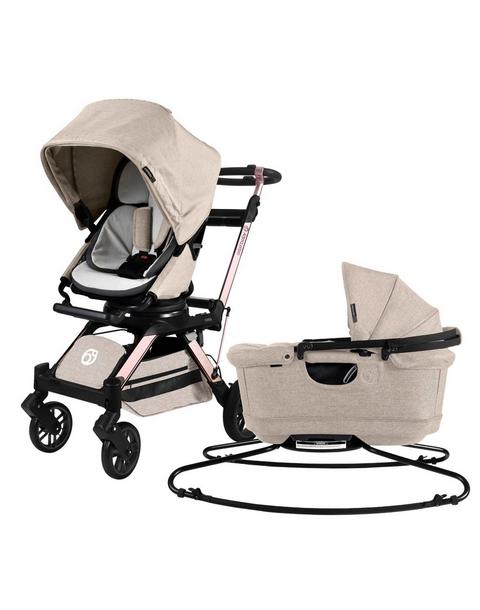 Stroll & Lounge Travel System: Rose Gold | Mélange Flax