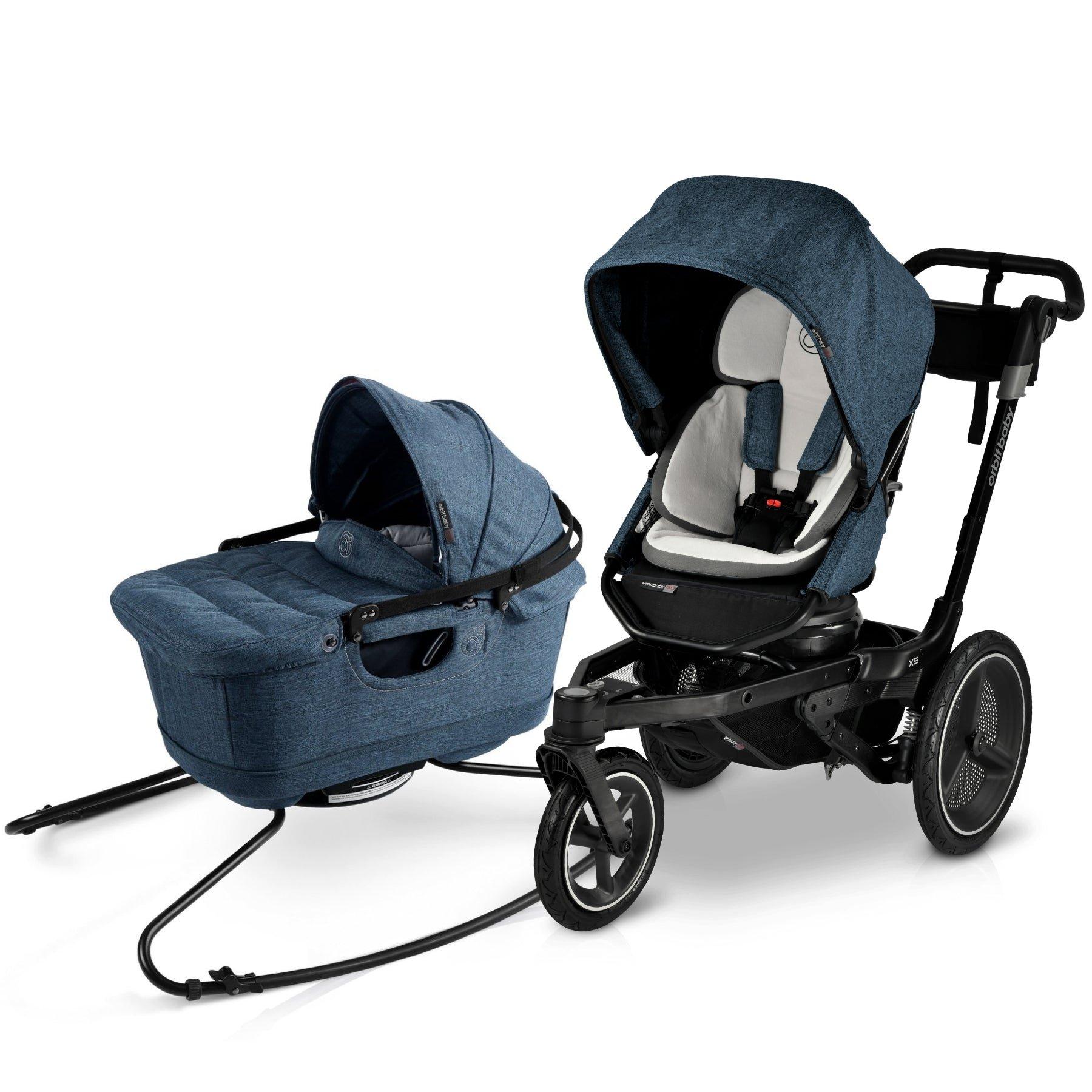 Jog & Lounge Travel System: Black | Mélange Navy