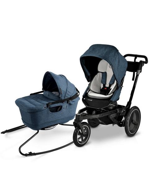 Jog & Lounge Travel System: Black | Mélange Navy