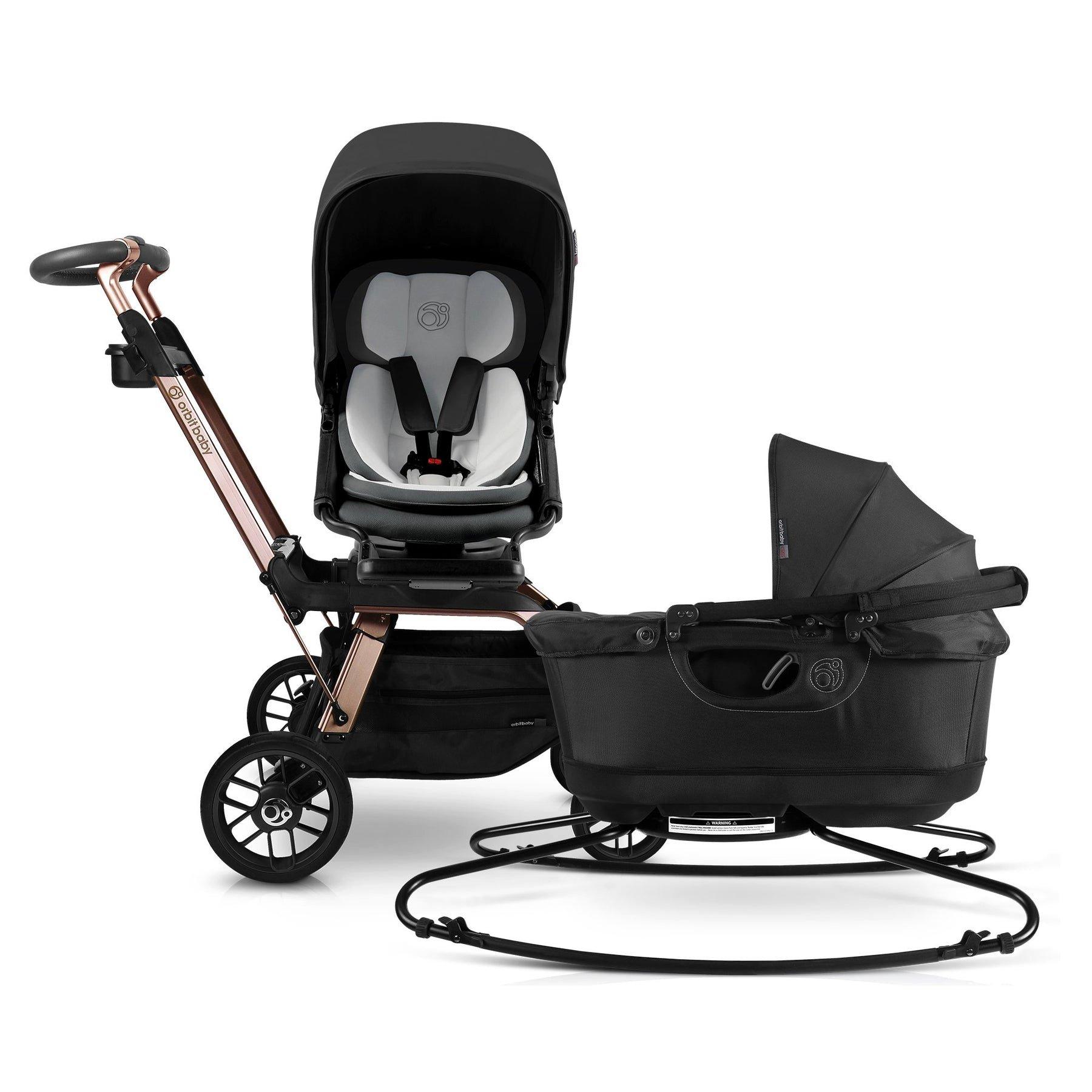 Stroll & Lounge Travel System: Rose Gold | Black
