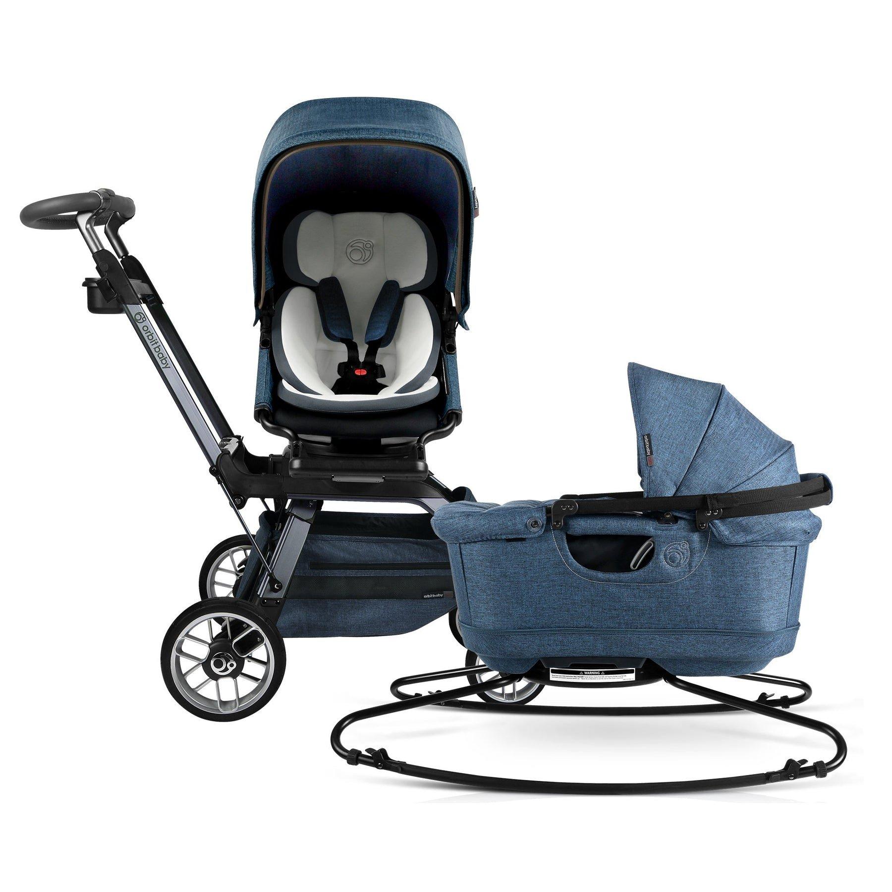 Stroll & Lounge Travel System: Titanium | Mélange Navy