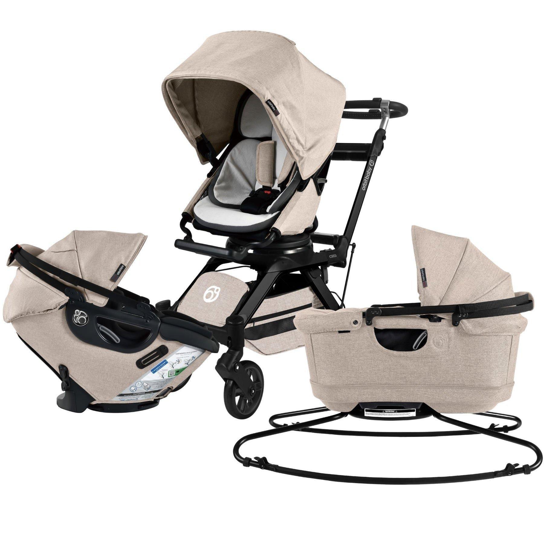 Stroll, Lounge & Ride Travel System: Black | Mélange Flax