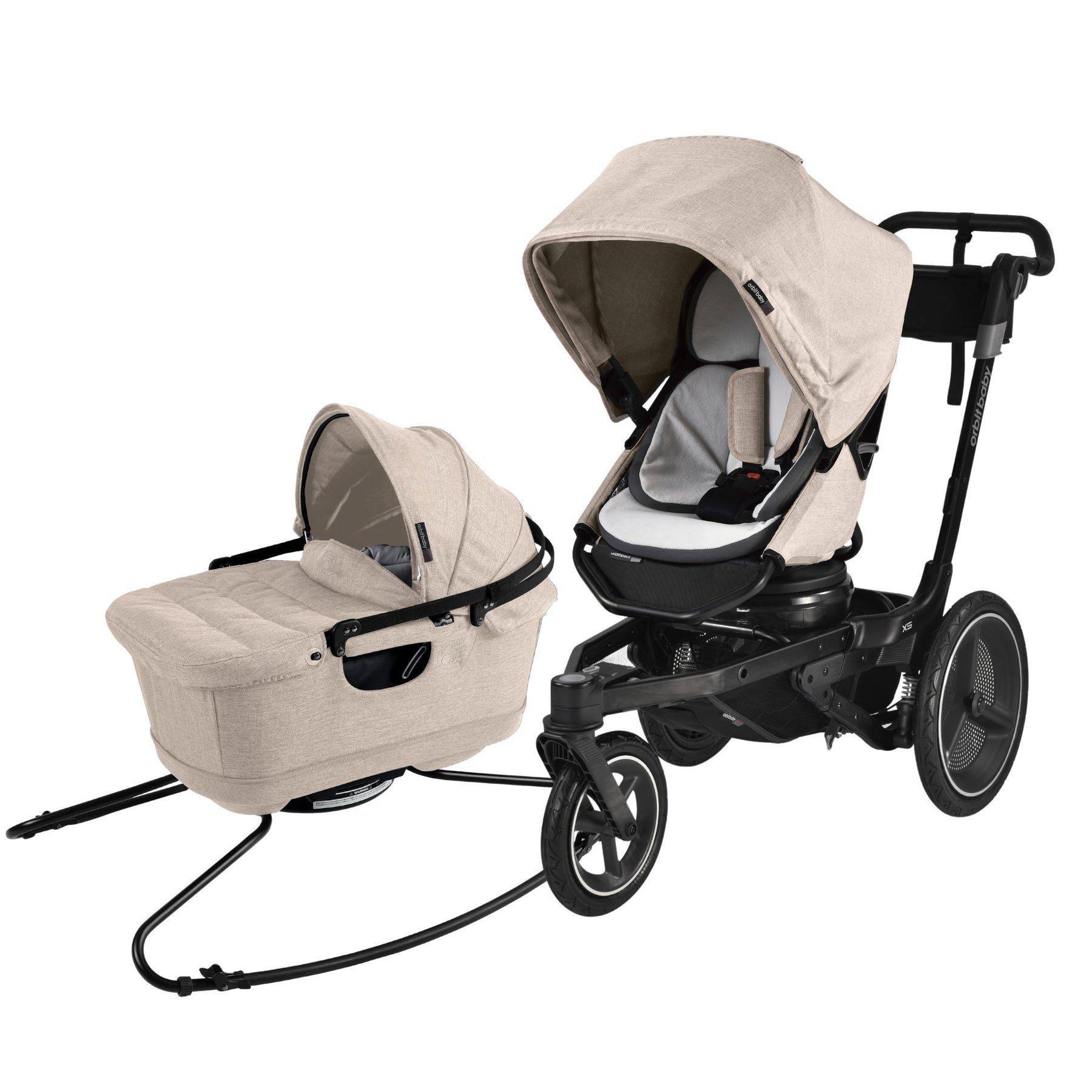 Jog & Lounge Travel System: Black | Mélange Flax