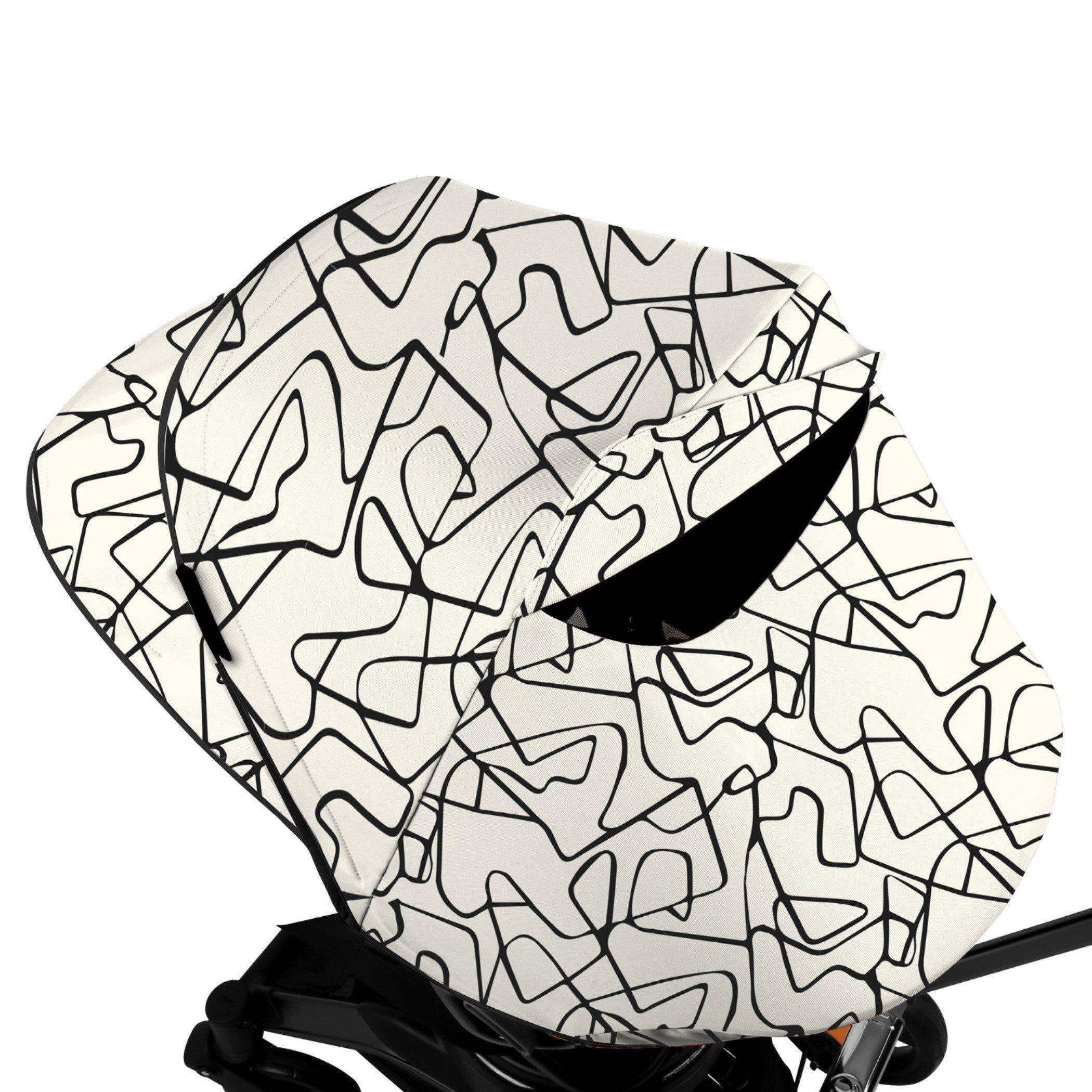 Stroller Canopy & Footmuff Bundle: Squiggle & Black image number 2