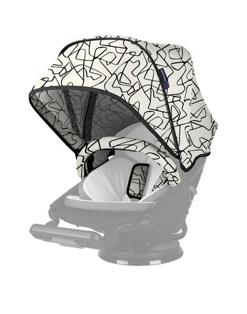 Stroller Canopy & Footmuff Bundle: Squiggle & Black