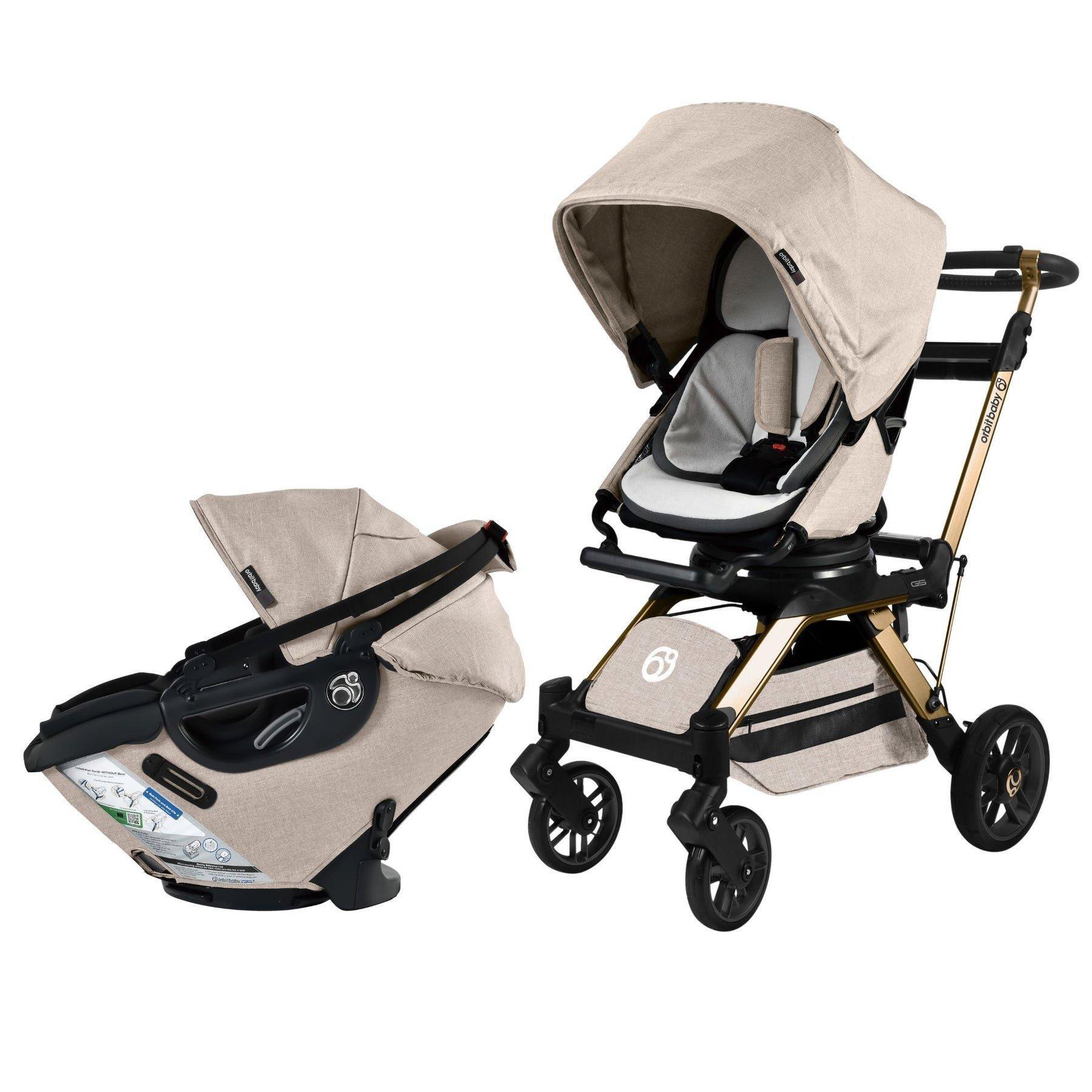 Stroll & Ride Travel System: Gold | M&eacute;lange Flax