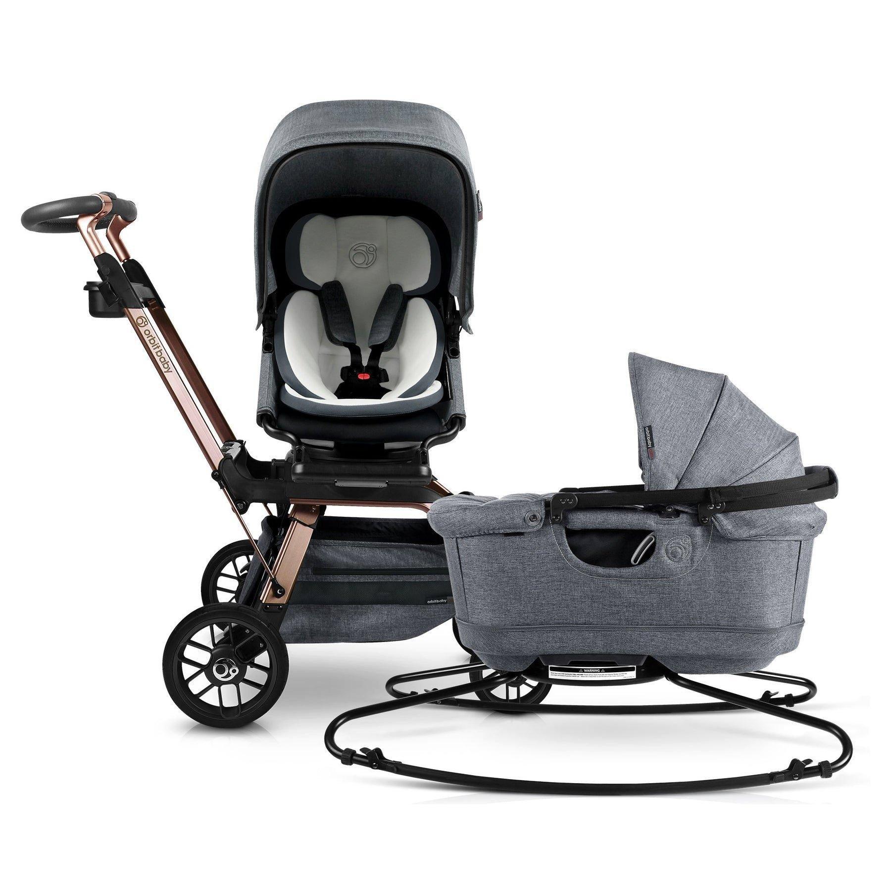 Stroll & Lounge Travel System: Rose Gold | Mélange Grey