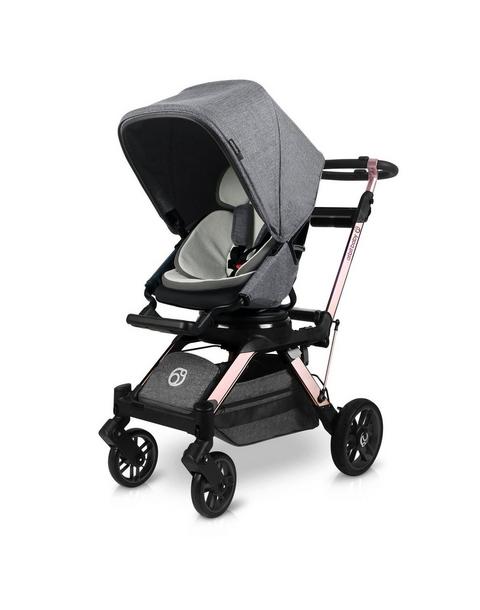 Stroll & Lounge Travel System: Rose Gold | Mélange Grey