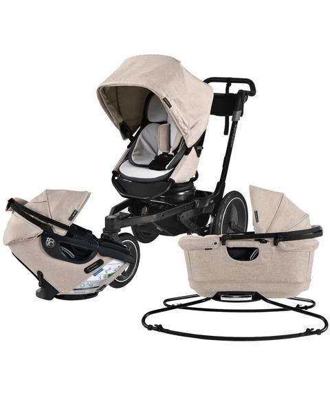 Jog, Lounge & Ride Travel System: Black | Mélange Flax