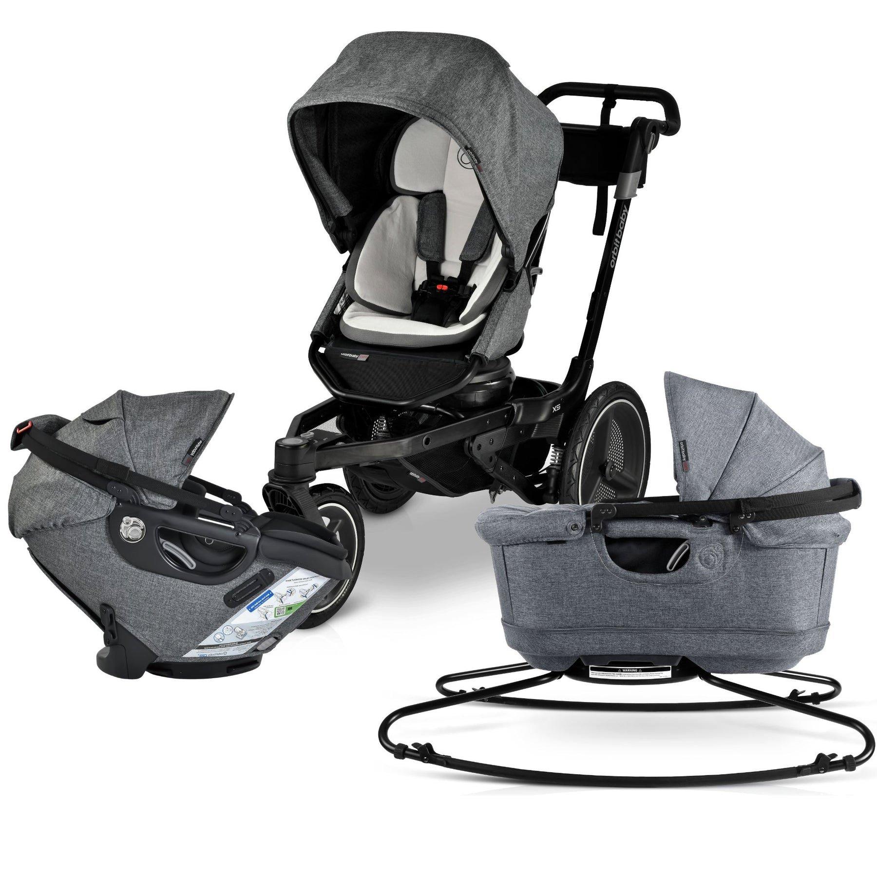 Jog, Lounge & Ride Travel System: Black | Mélange Grey