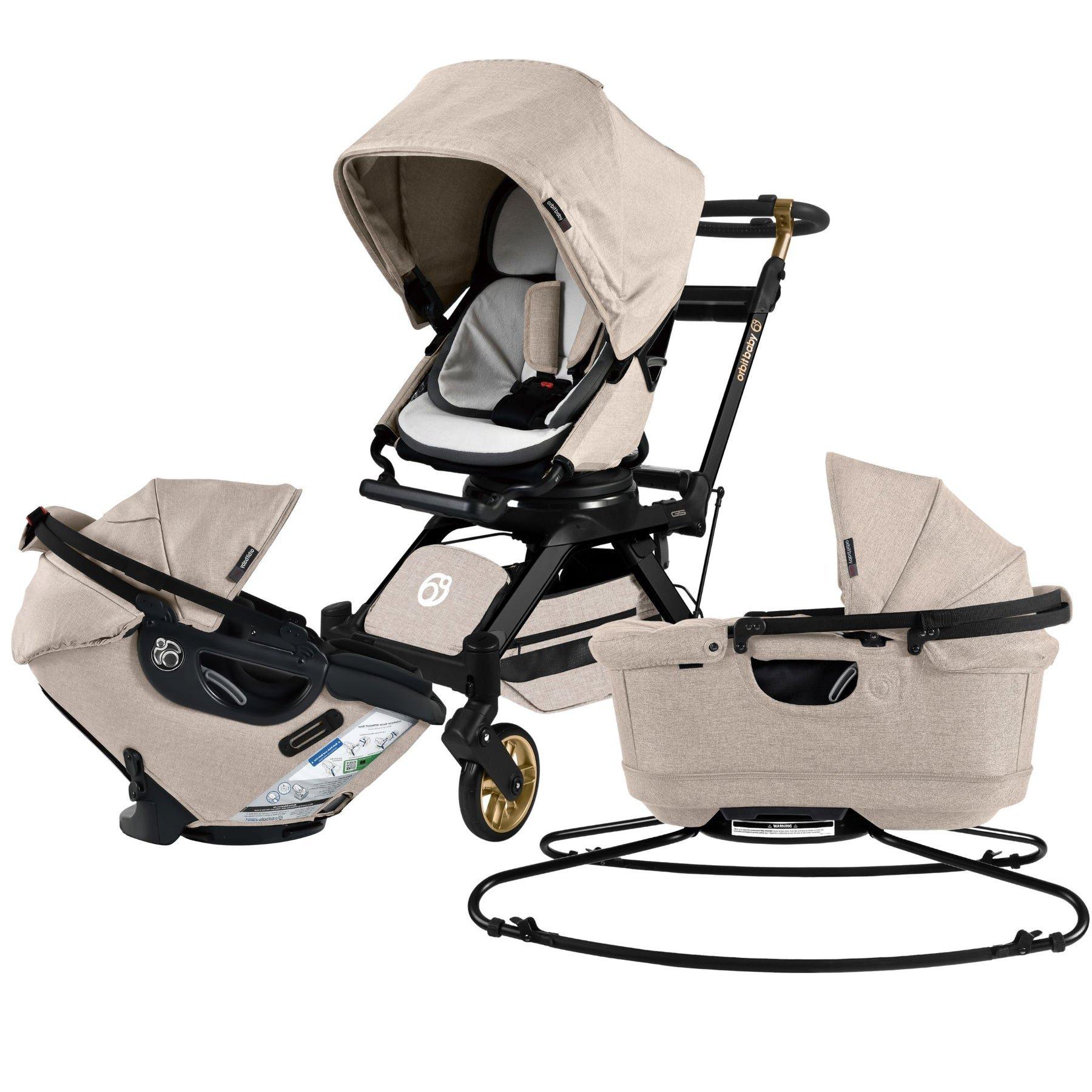 Stroll, Lounge & Ride Travel System: Black Luxe | Mélange Flax